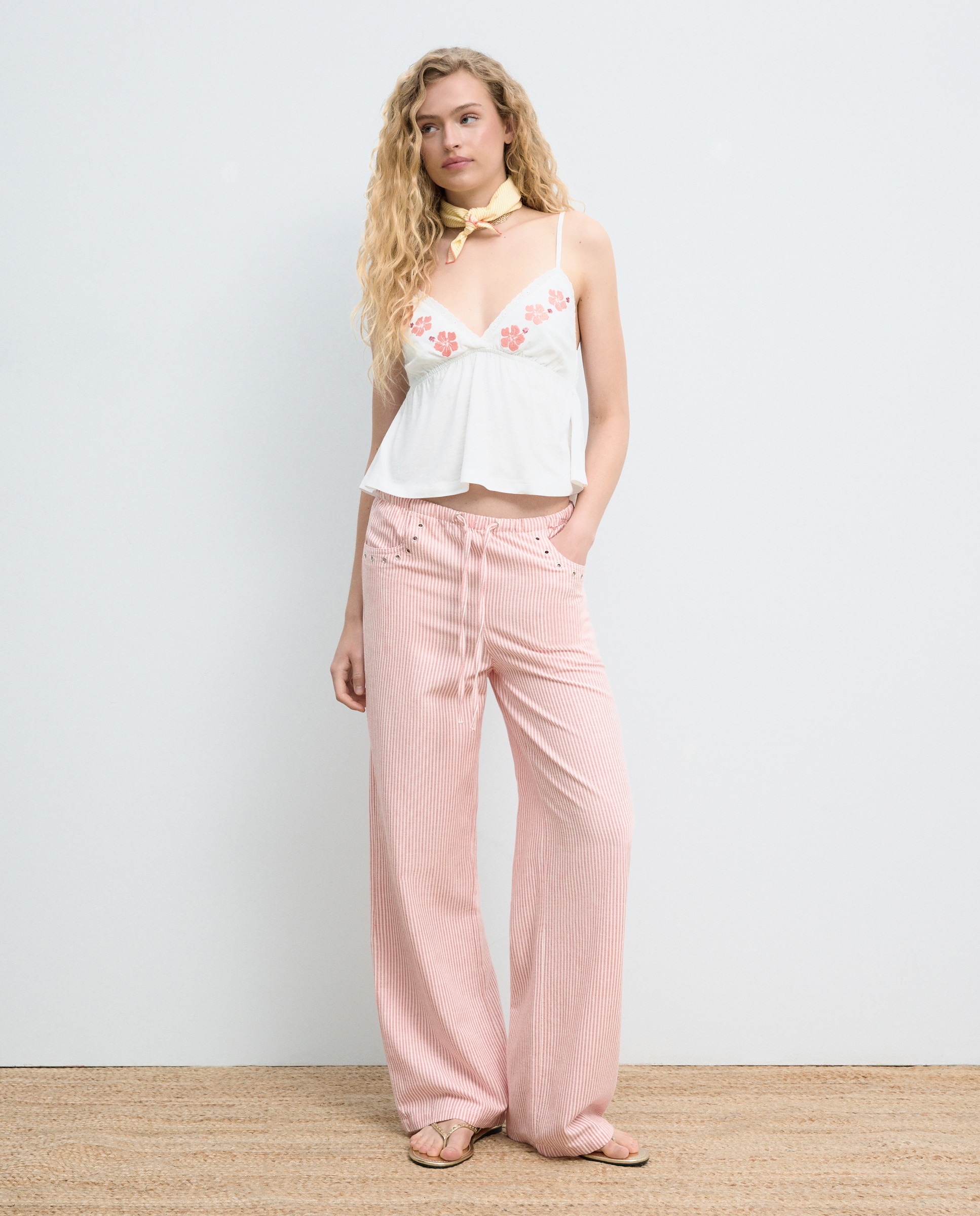 Imagen 0 de Pantalón largo de mujer con gomas 650 Melocotón