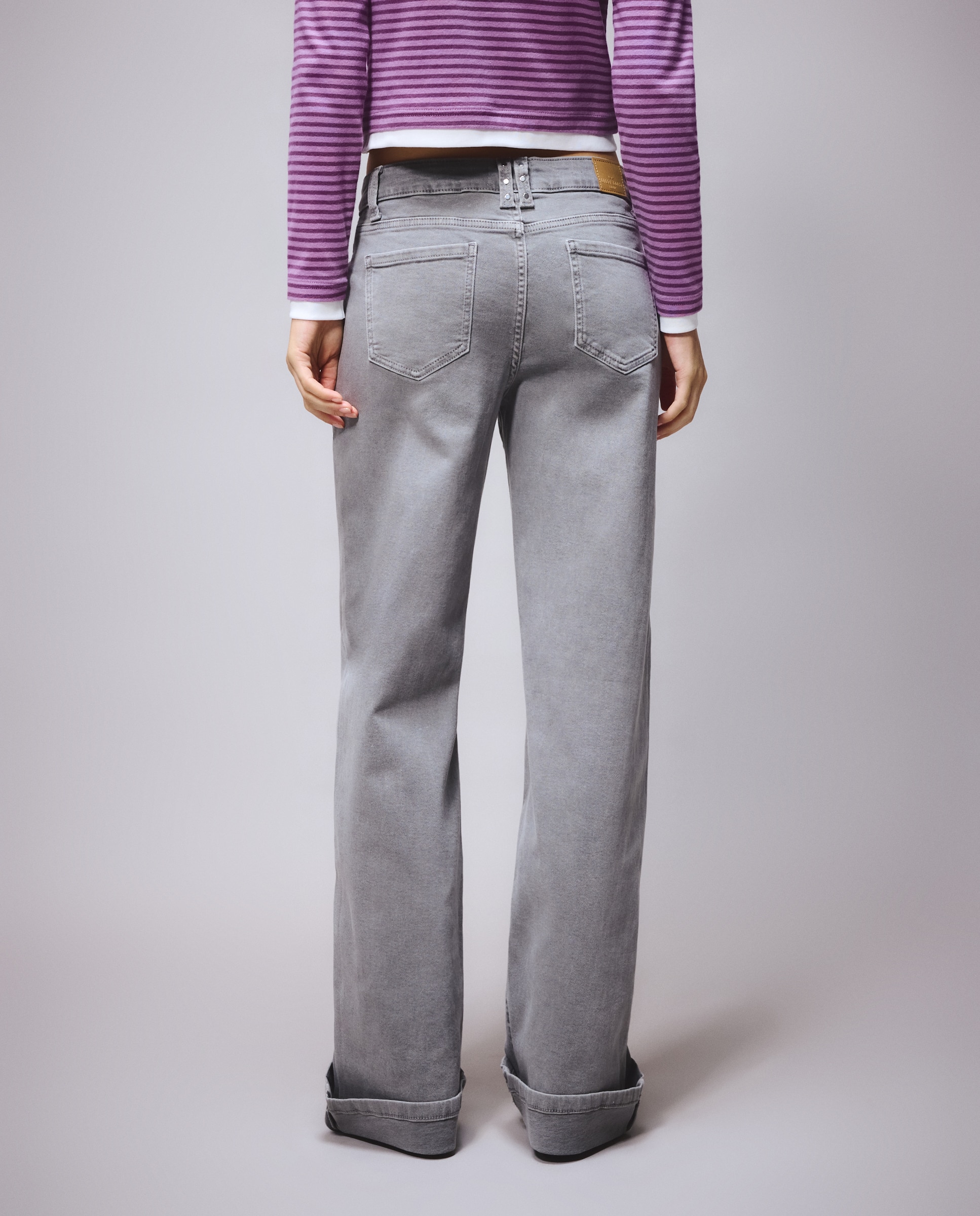 Imagen 3 de Pantalón de mujer wideleg carpintero - Green Coast - 820 Gris medio 820 Gris medio