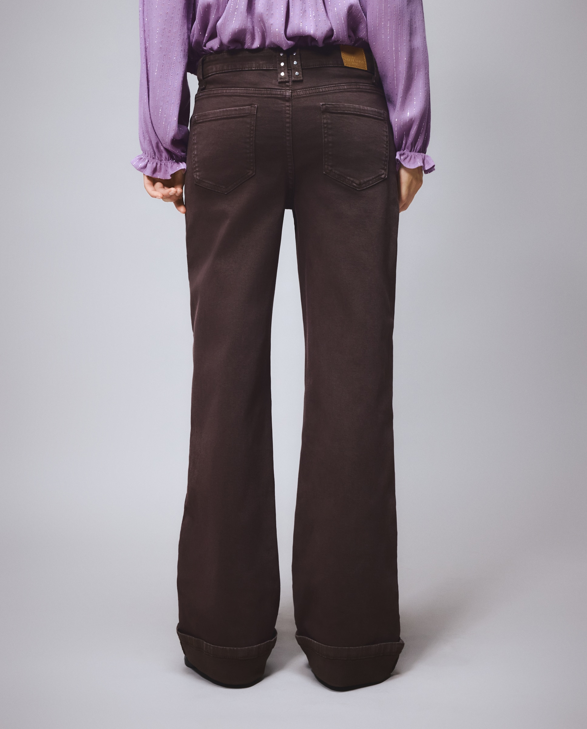 Imagen 3 de Pantalón de mujer wideleg carpintero - Green Coast - Chocolate Chocolate