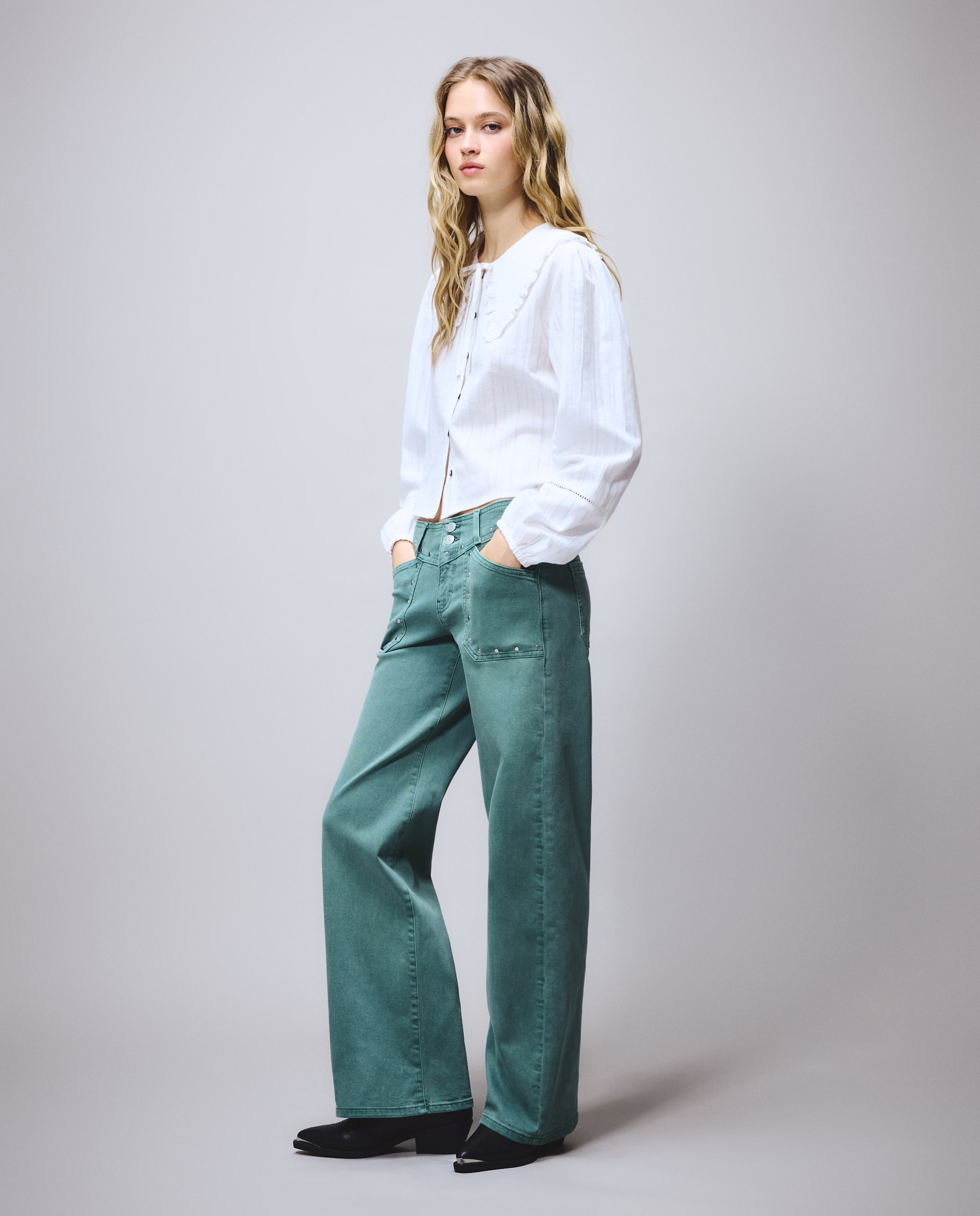 Pantalón de mujer carpintero - Green Coast - Verde Pato Verde Pato-1