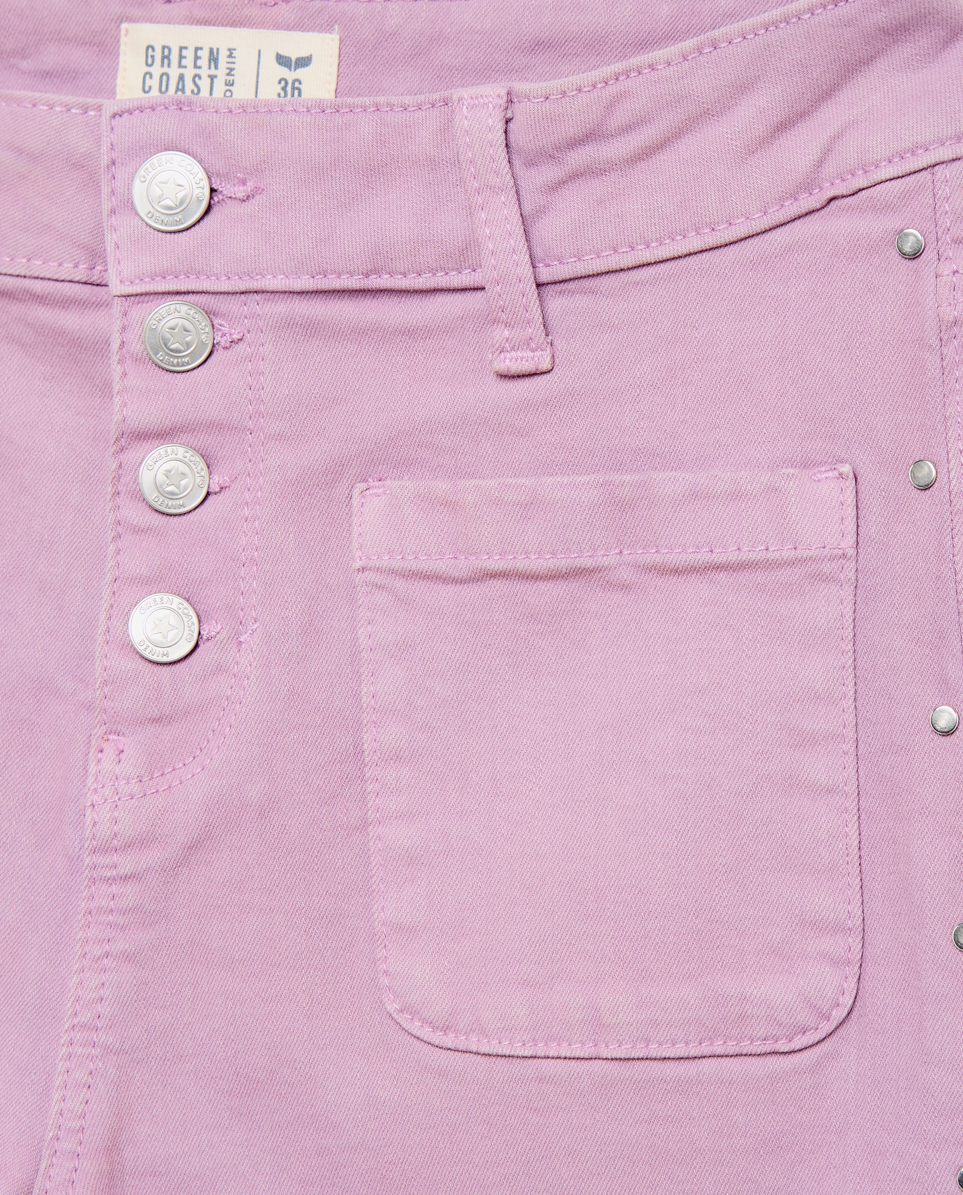 Imagen 5 de Pantalón campana de mujer con tachas - Green Coast - 230 Rosa oscuro 230 Rosa oscuro