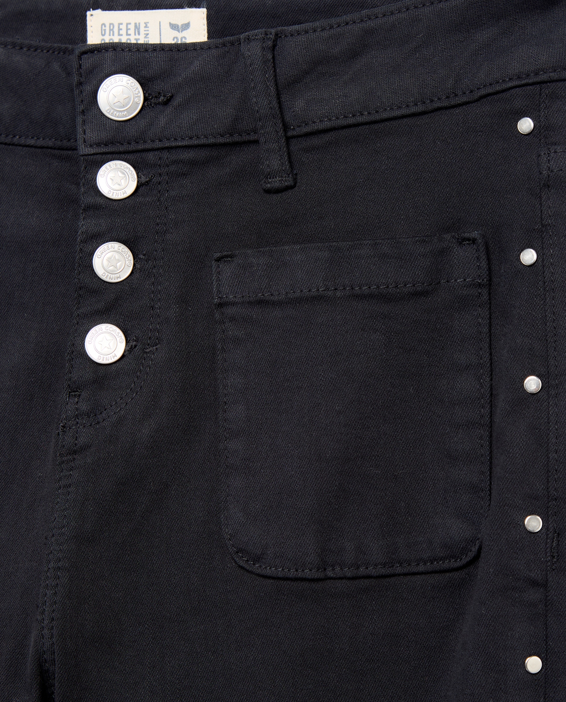 Imagen 5 de Pantalón campana de mujer con tachas - Green Coast - Negro Negro