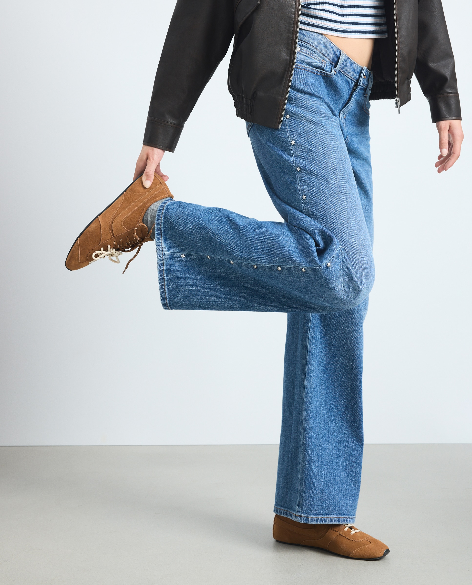 Imagen 2 de Pantalón básico wide leg de mujer - Green Coast - Azul pálido Azul pálido