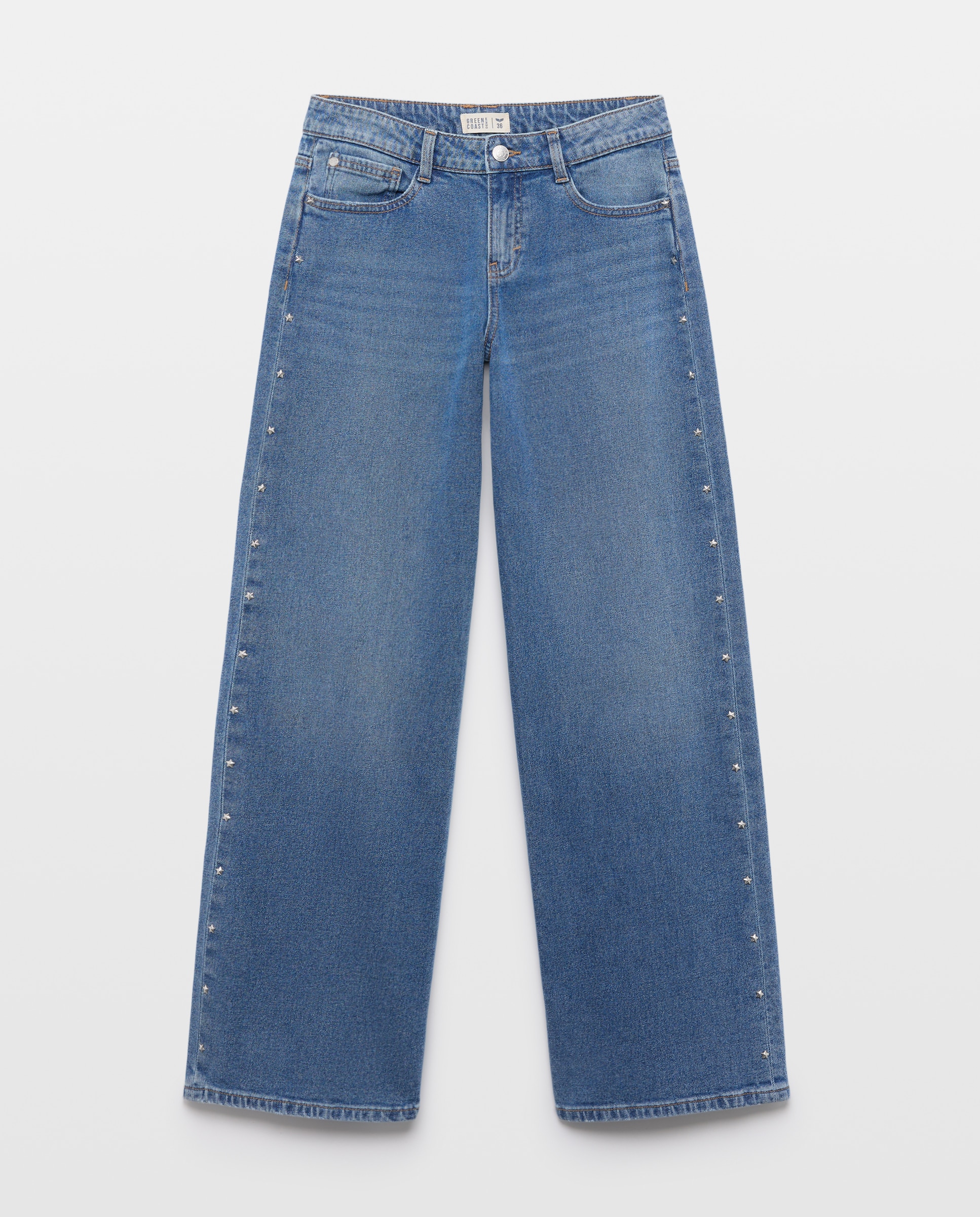 Imagen 4 de Pantalón básico wide leg de mujer - Green Coast - Azul pálido Azul pálido
