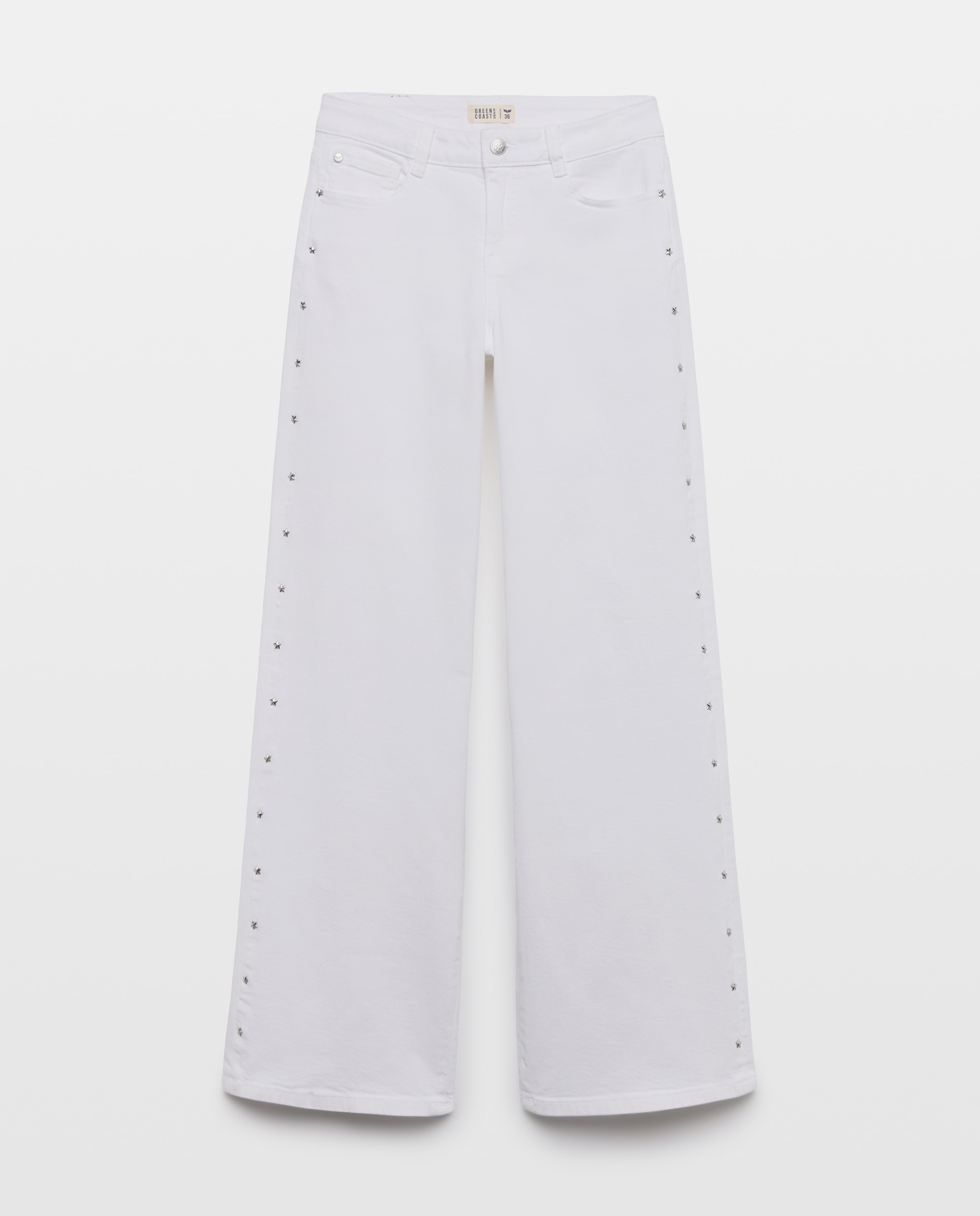 Green Coast - Pantalón básico wide leg de mujer.