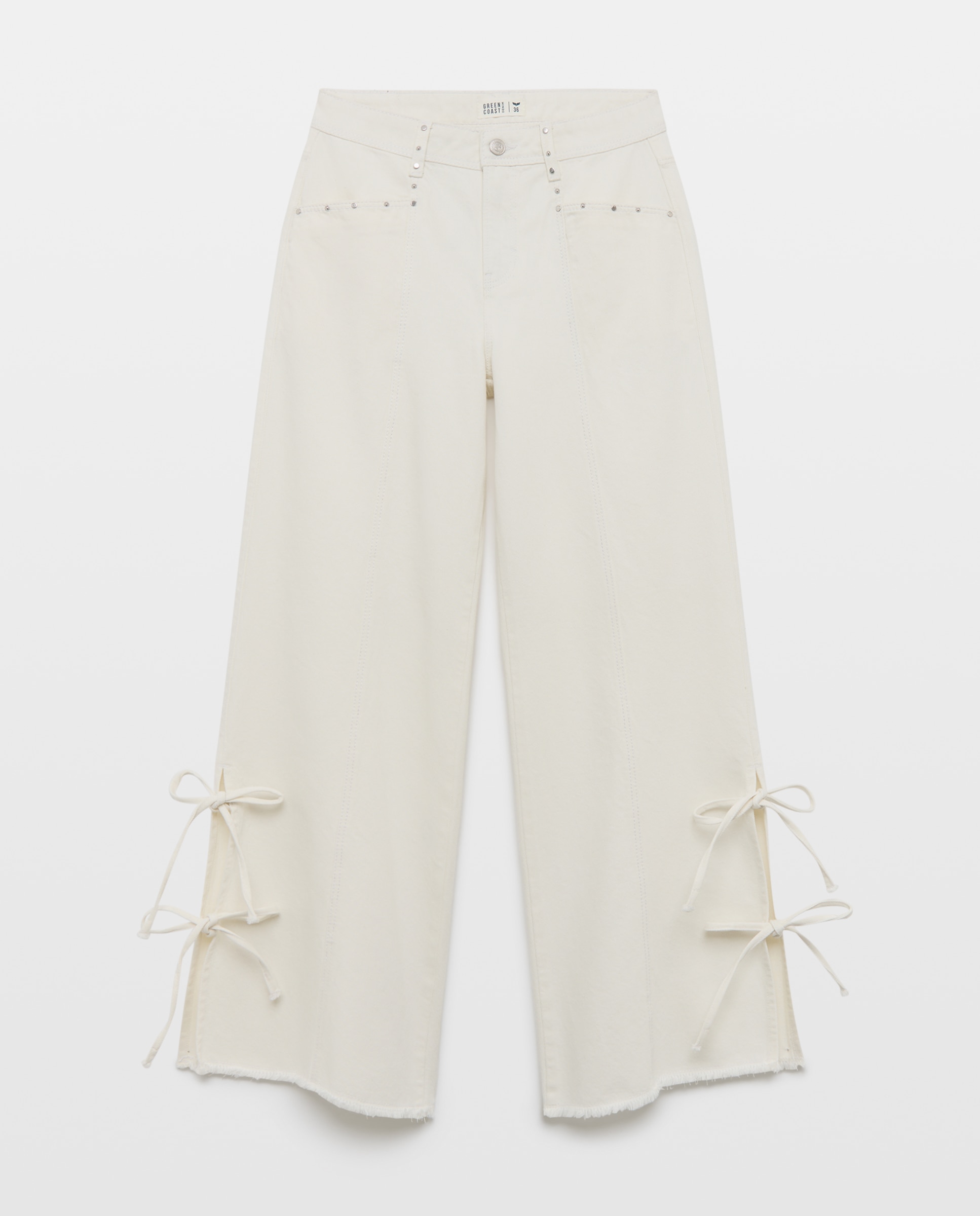Imagen 4 de Pantalón de mujer con detalle de lazos - Green Coast - 120 Crudo 120 Crudo