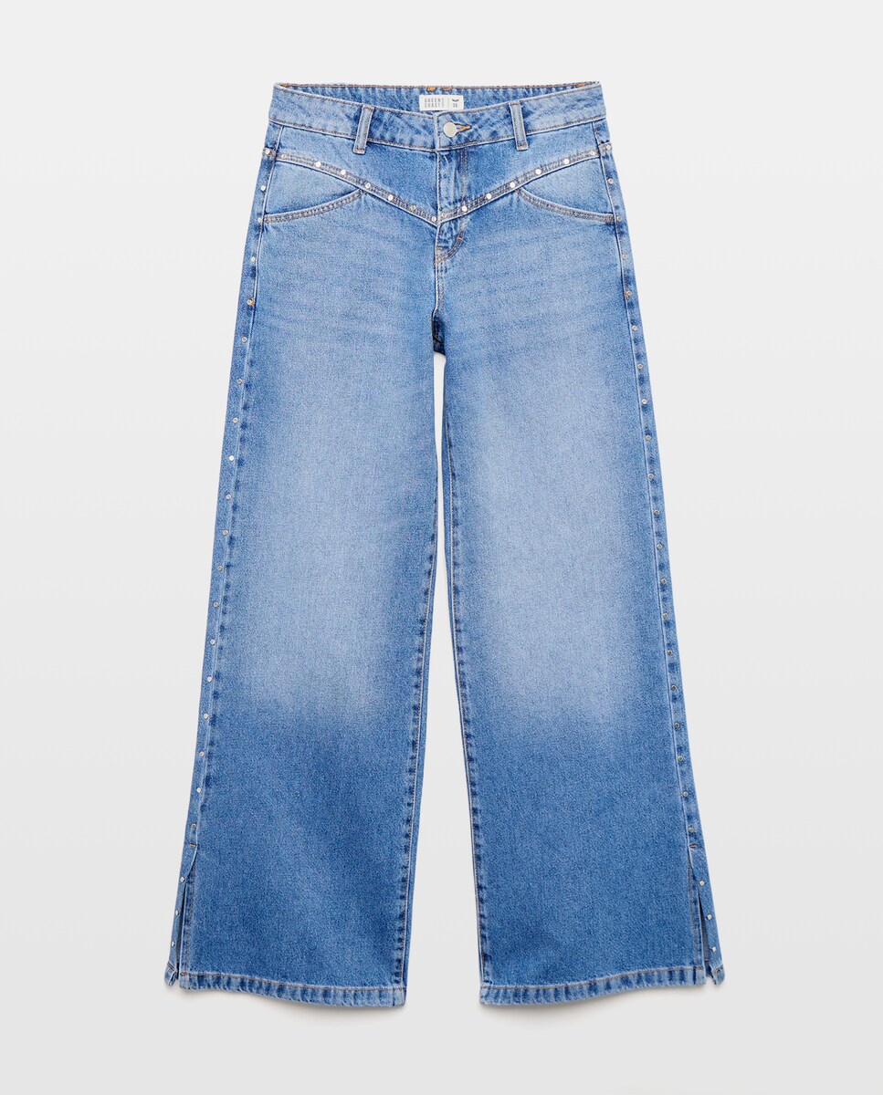 Imagen 0 de Pantalón yoke de mujer con tachas Chocolate