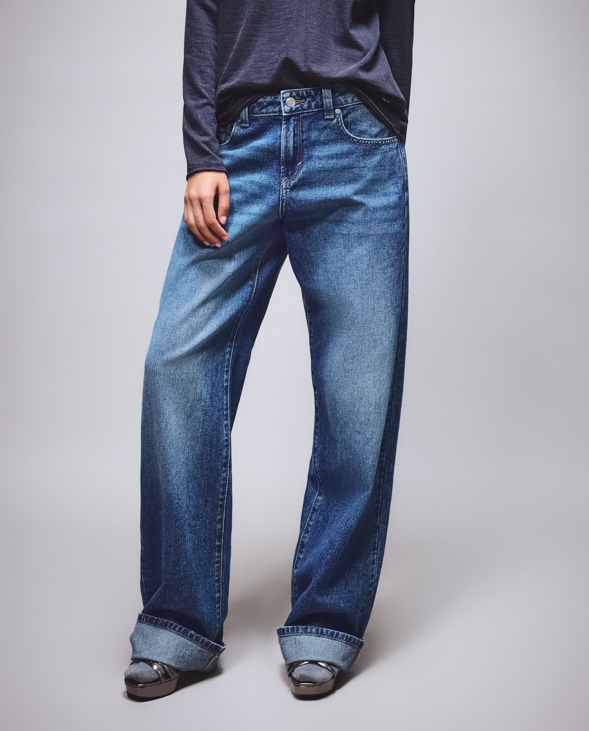 Imagen 2 de Pantalón recto alas trasero de mujer - Green Coast - Azul pálido Azul pálido
