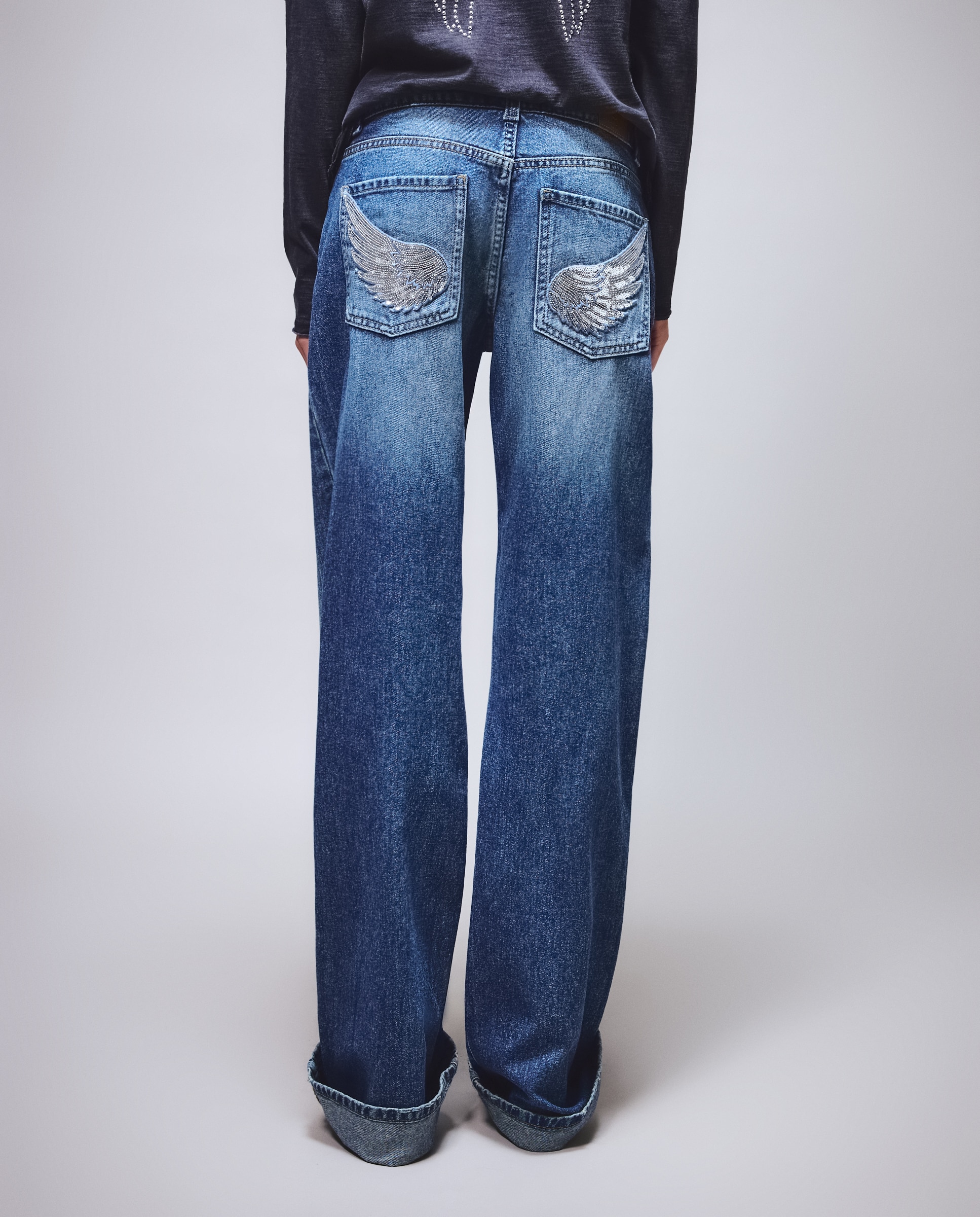 Imagen 3 de Pantalón recto alas trasero de mujer - Green Coast - Azul pálido Azul pálido