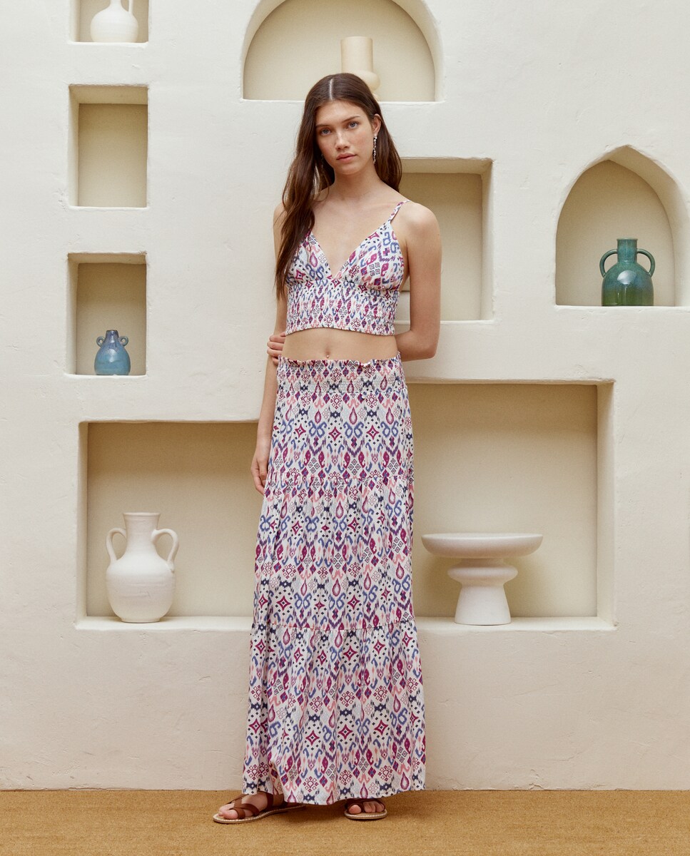 Falda larga fluida · Green Coast · El Corte Inglés