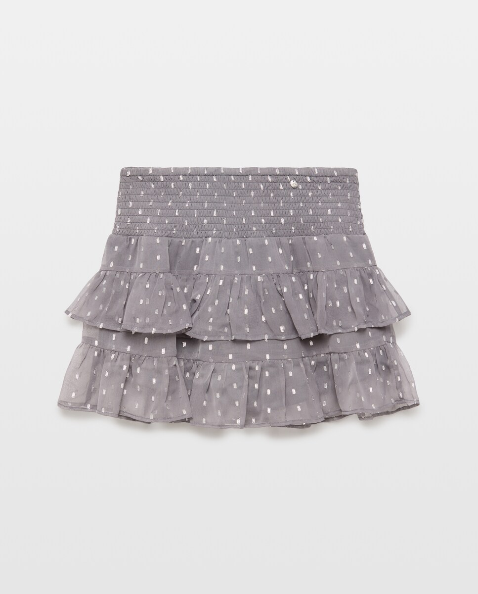 Imagen 0 de Falda con volantes chiffon lurex 830 Antracita