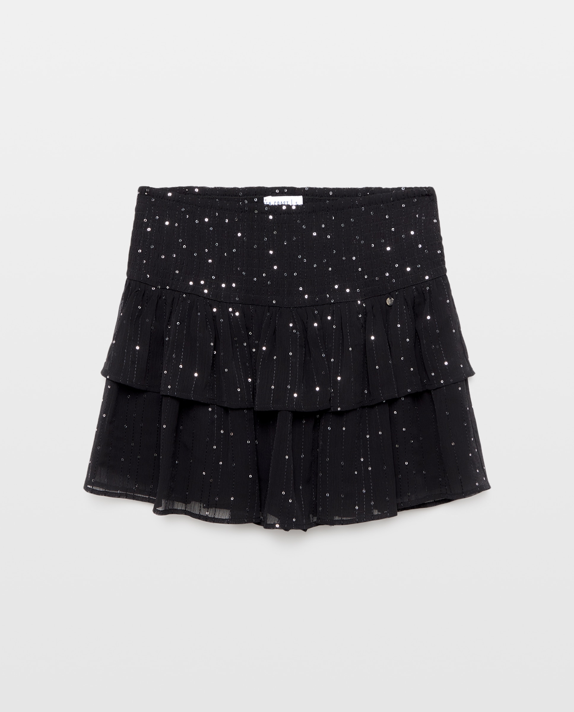 Mini falda volantes chiffon - Green Coast - Negro Negro-4
