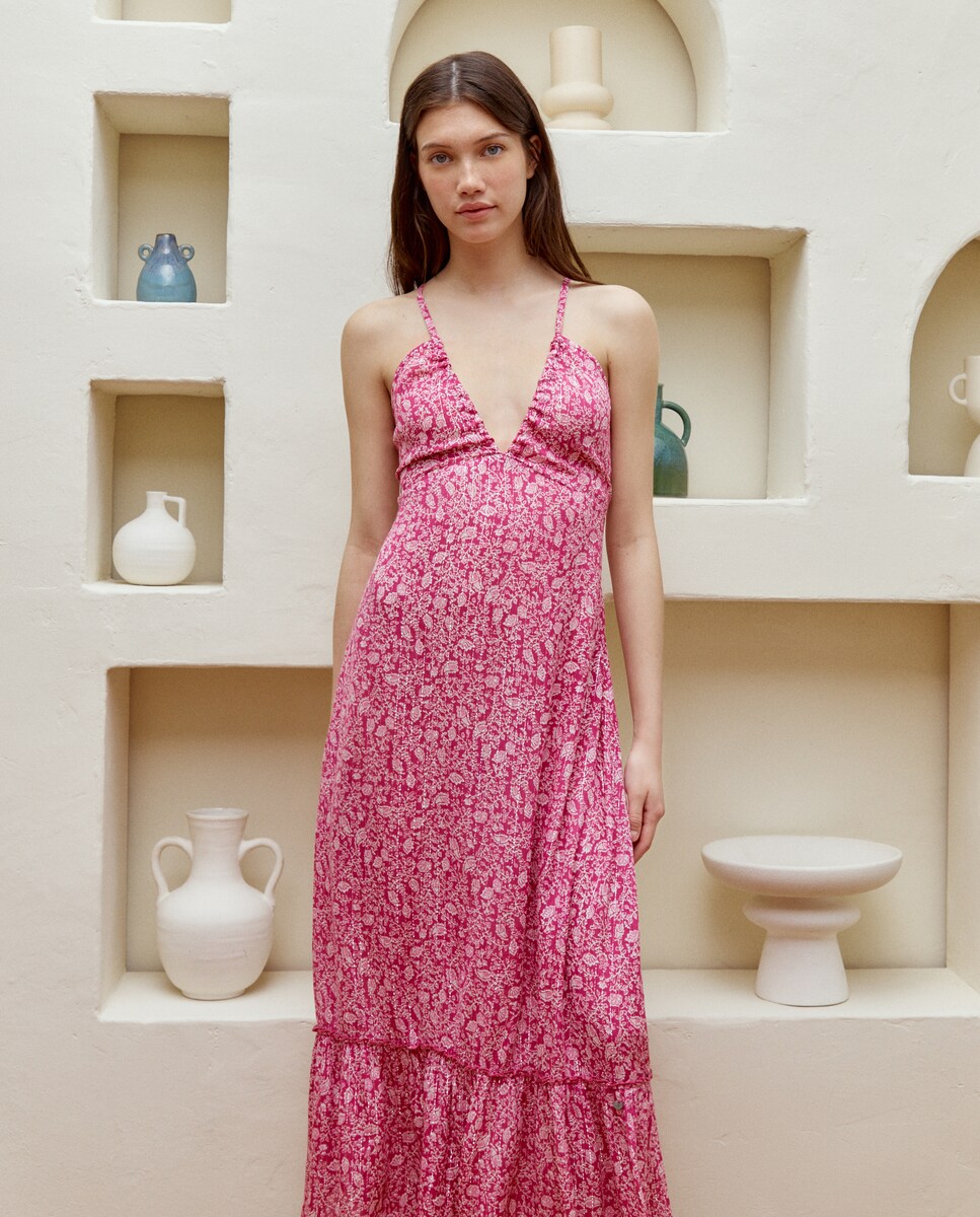 Vestido Comprido com Decote Halter Buganvília-1