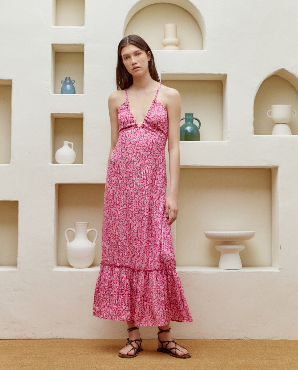 Vestido Comprido com Decote Halter Buganvília-3