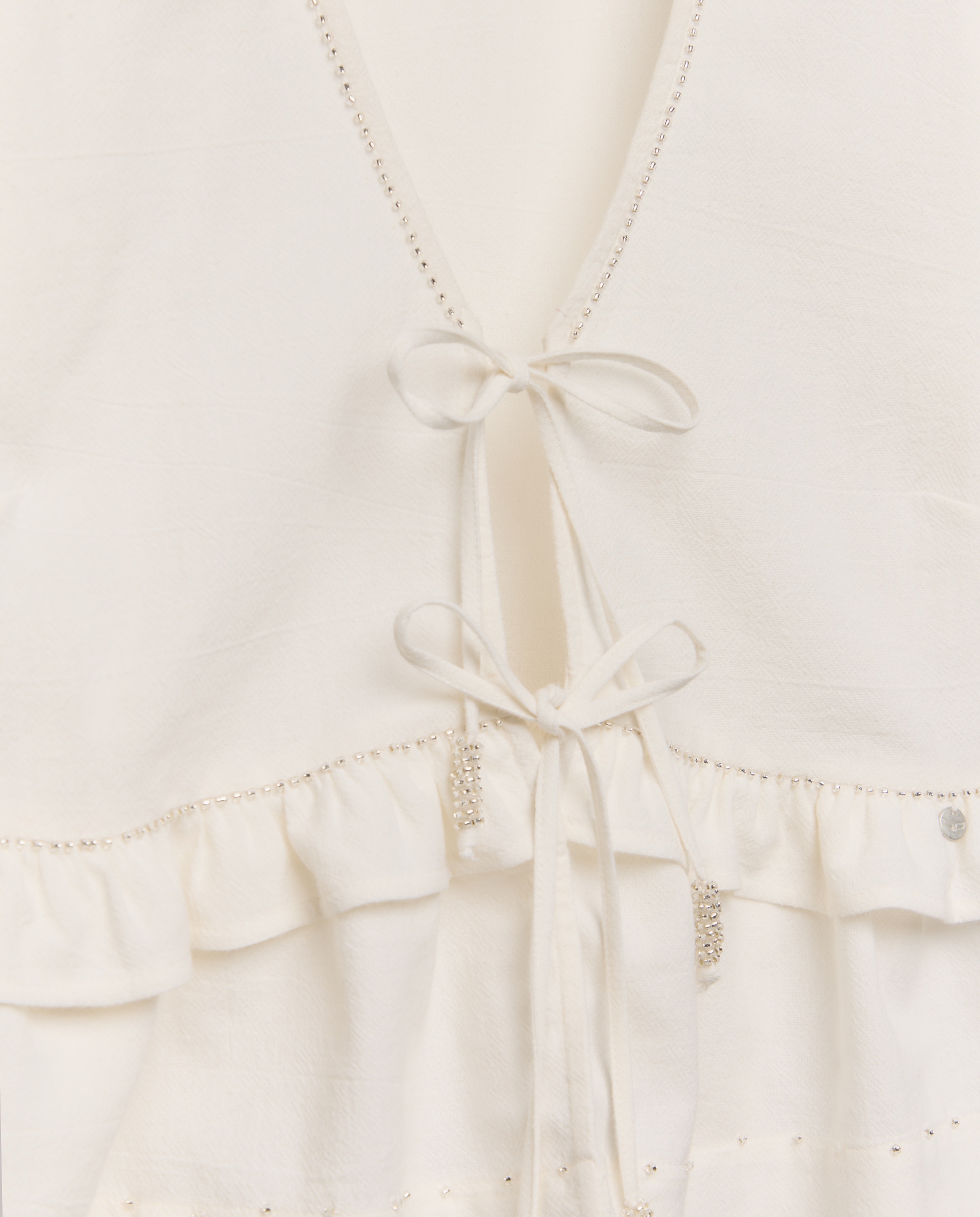 Blusa de mujer con manga abullonada - Green Coast - Blanco roto Blanco roto-5