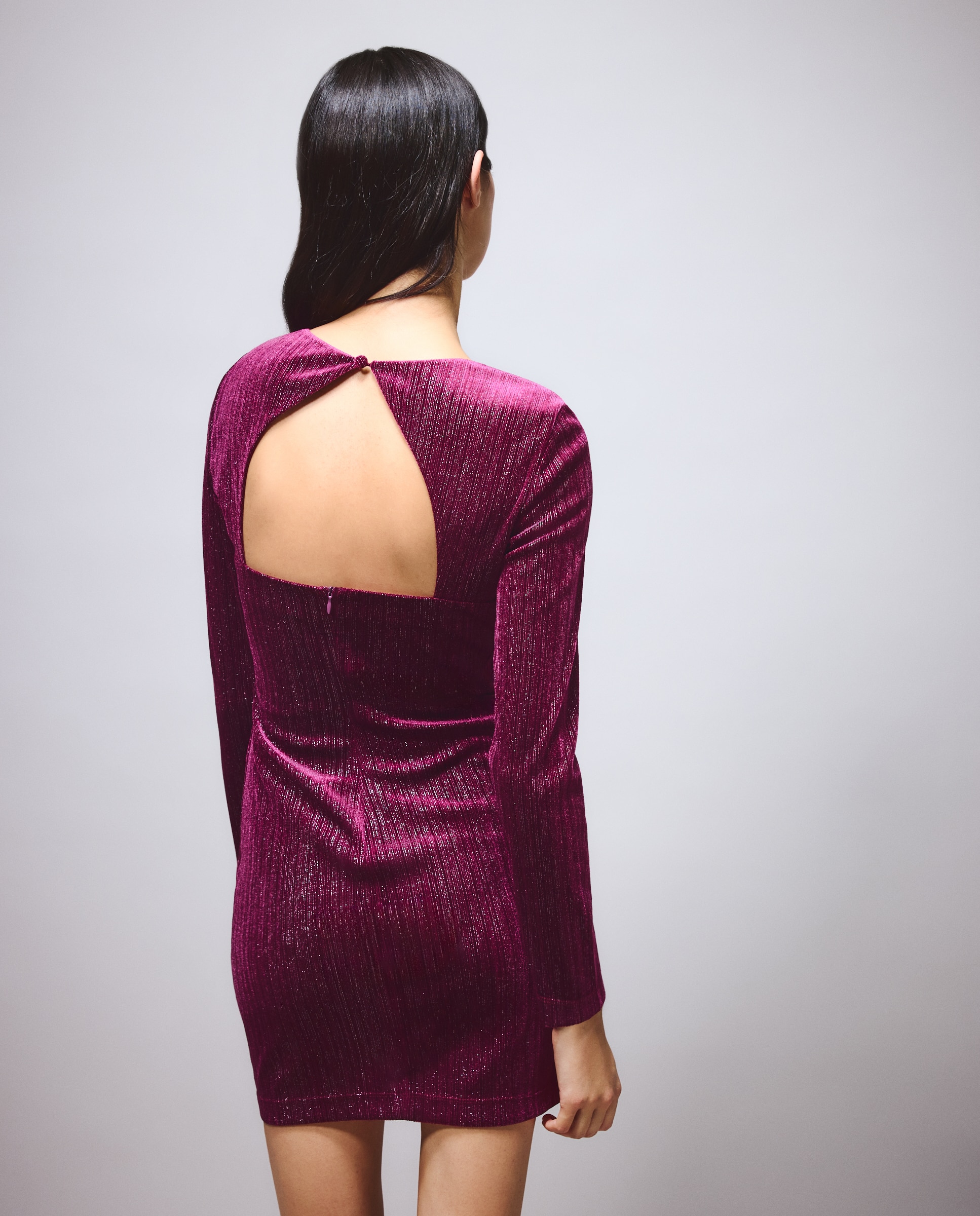 Vestido velvet con brillo - Green Coast - Ciruela Ciruela-2