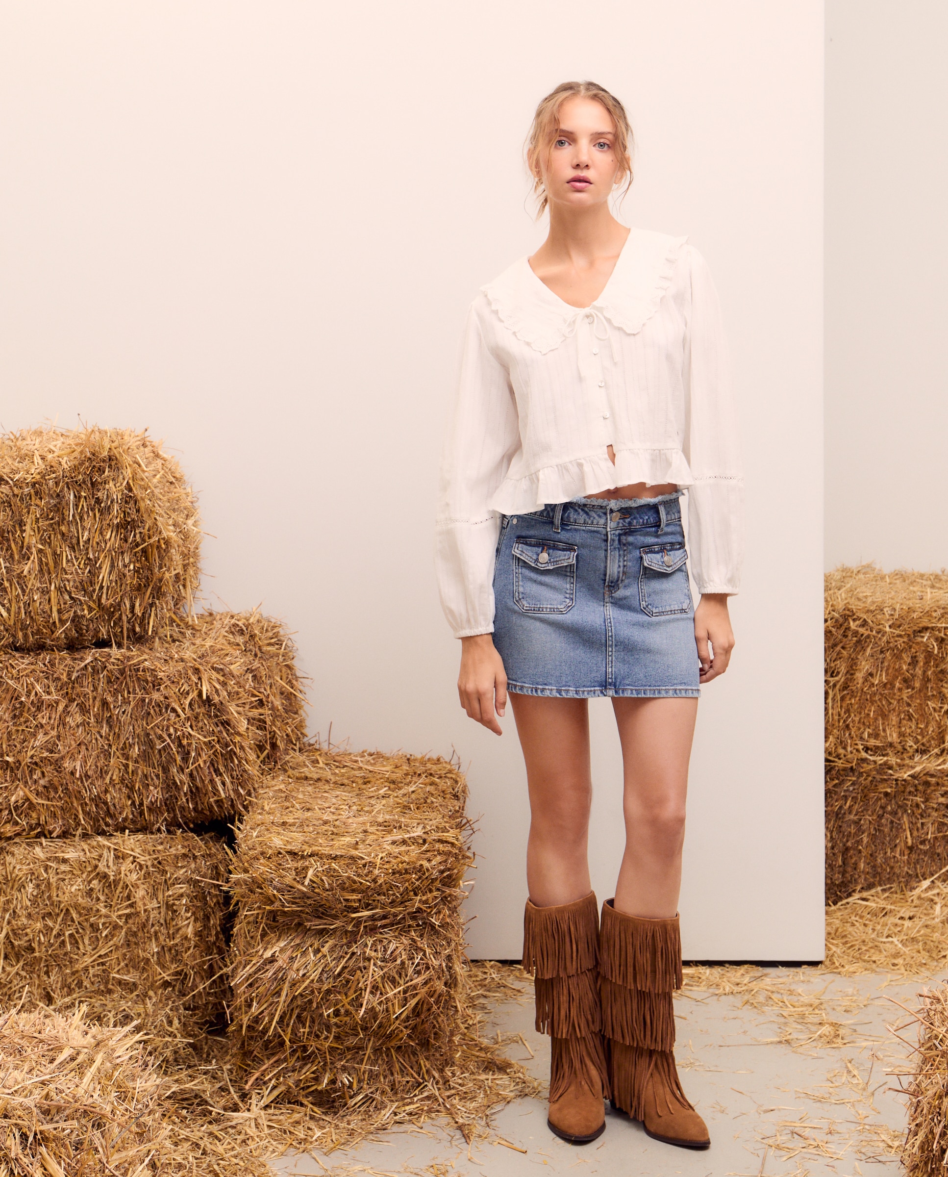 Imagem 0 de Blusa com Gola de Algodão