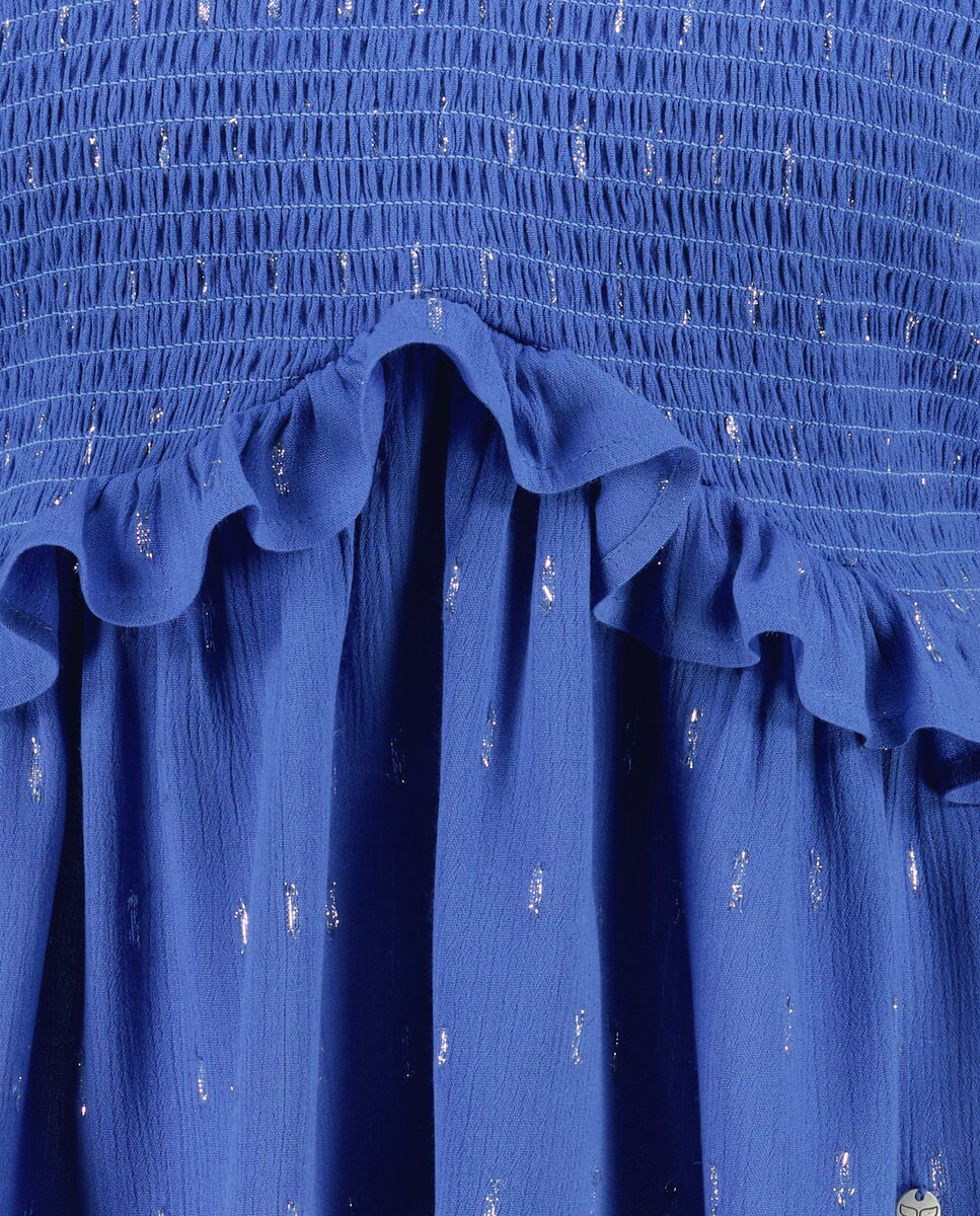 Blusa de Manga Comprida e Decote em Bico Smock Ceruelo-6