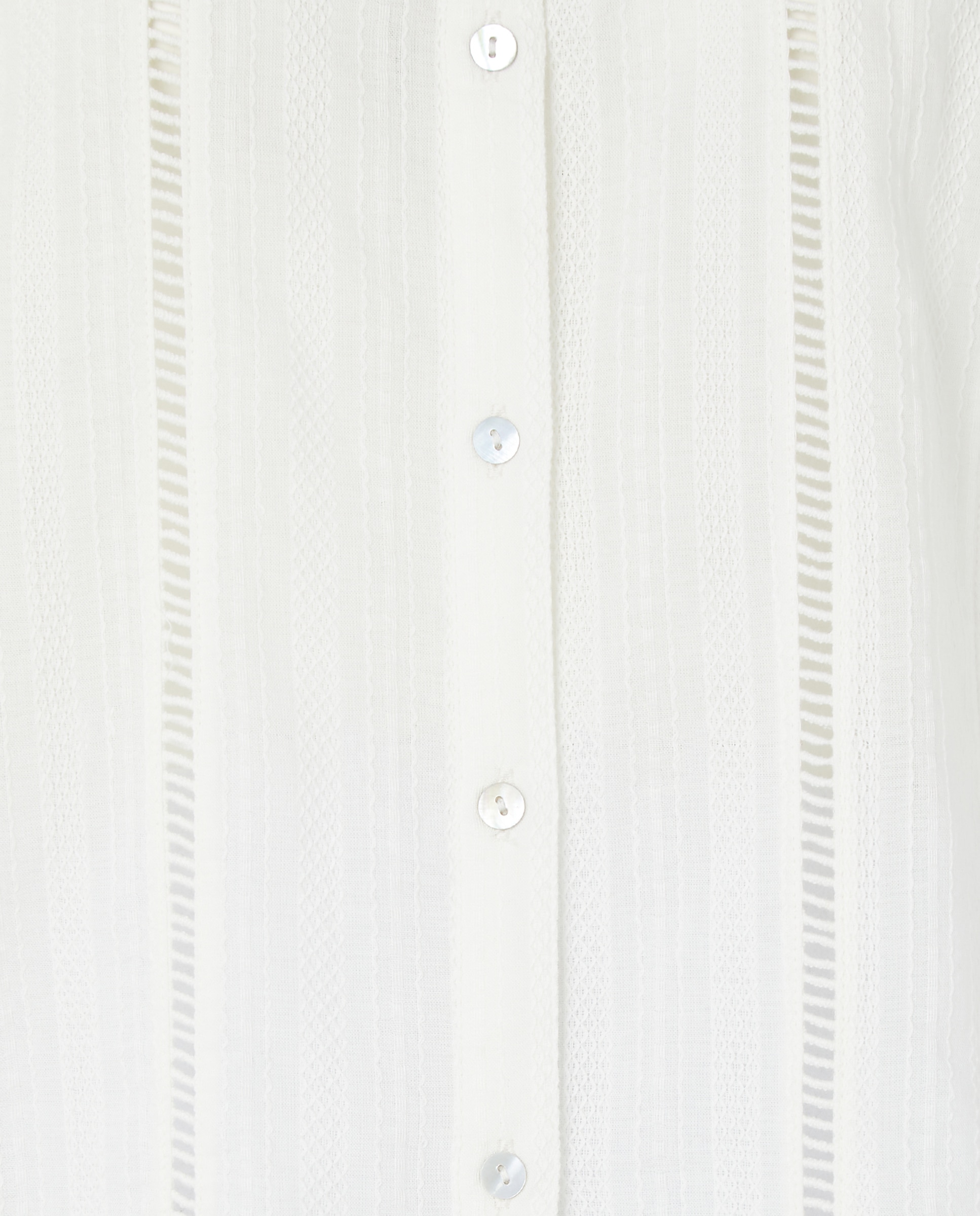 Blusa de Manga Comprida com Lace Branco-marfim-5