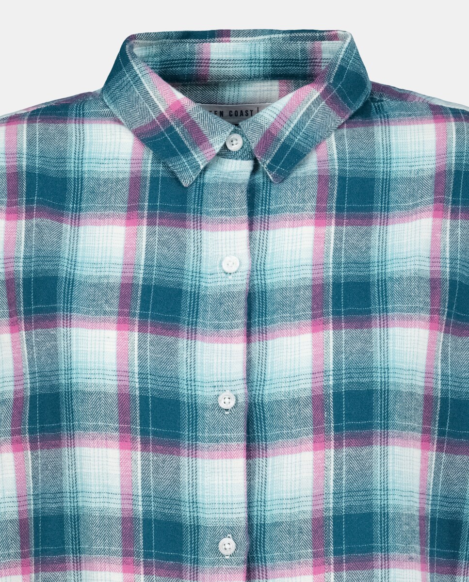 Camisa de Flanela aos Quadrados com Manga Comprida 560 Azeitona-6