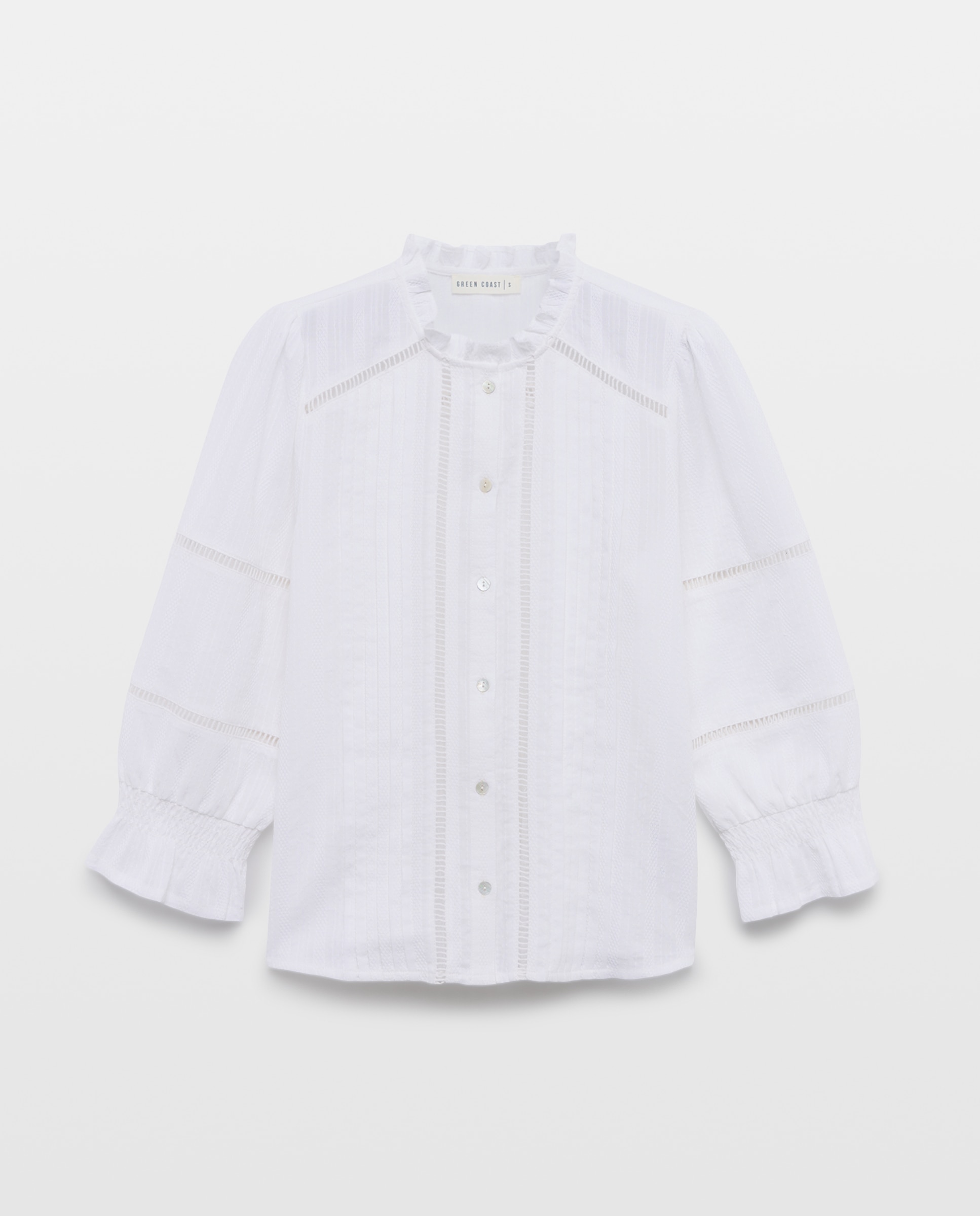 Blusa com Detalhes de Entremeio Branco-marfim-4