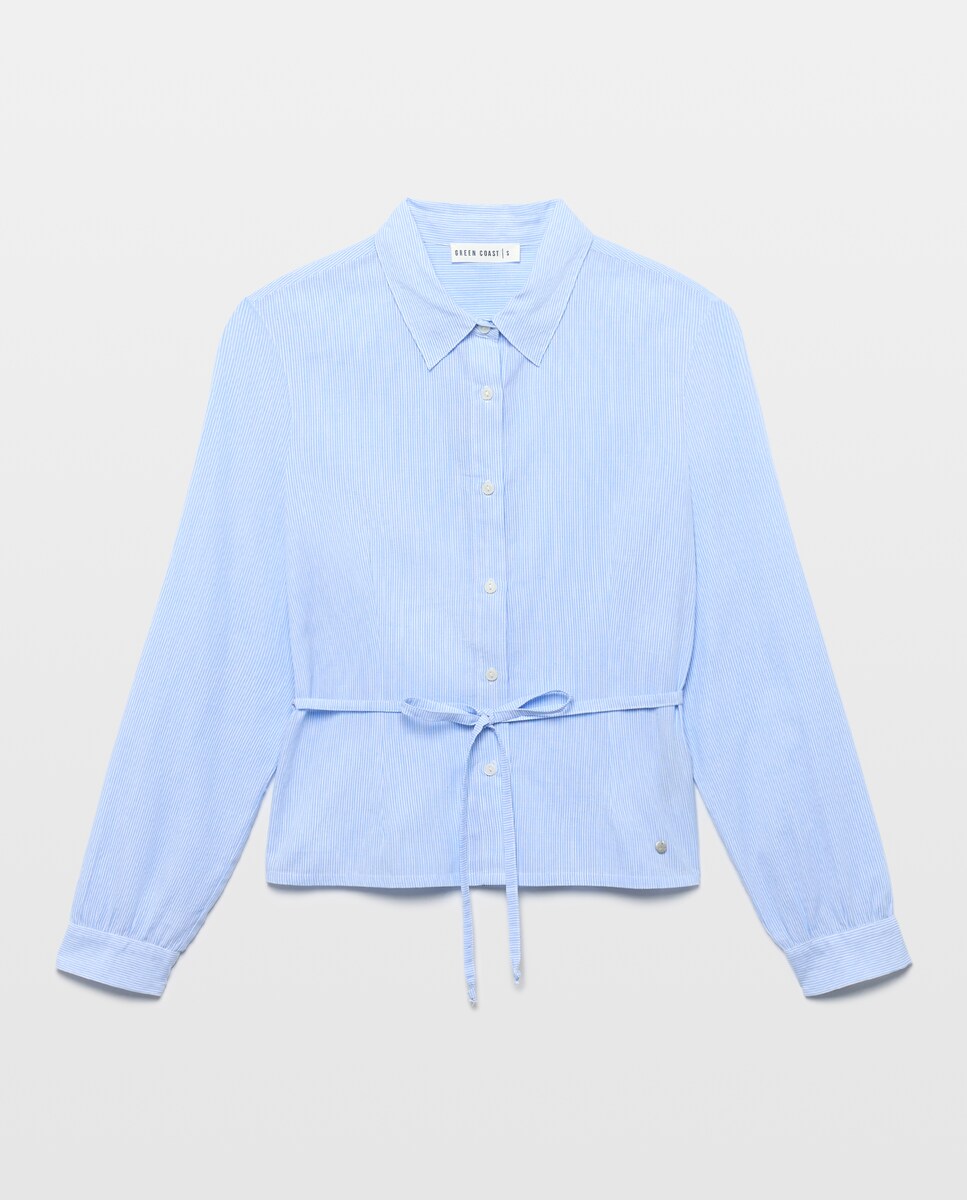Imagen 0 de Blusa de mujer entallada rayas Azul Intenso