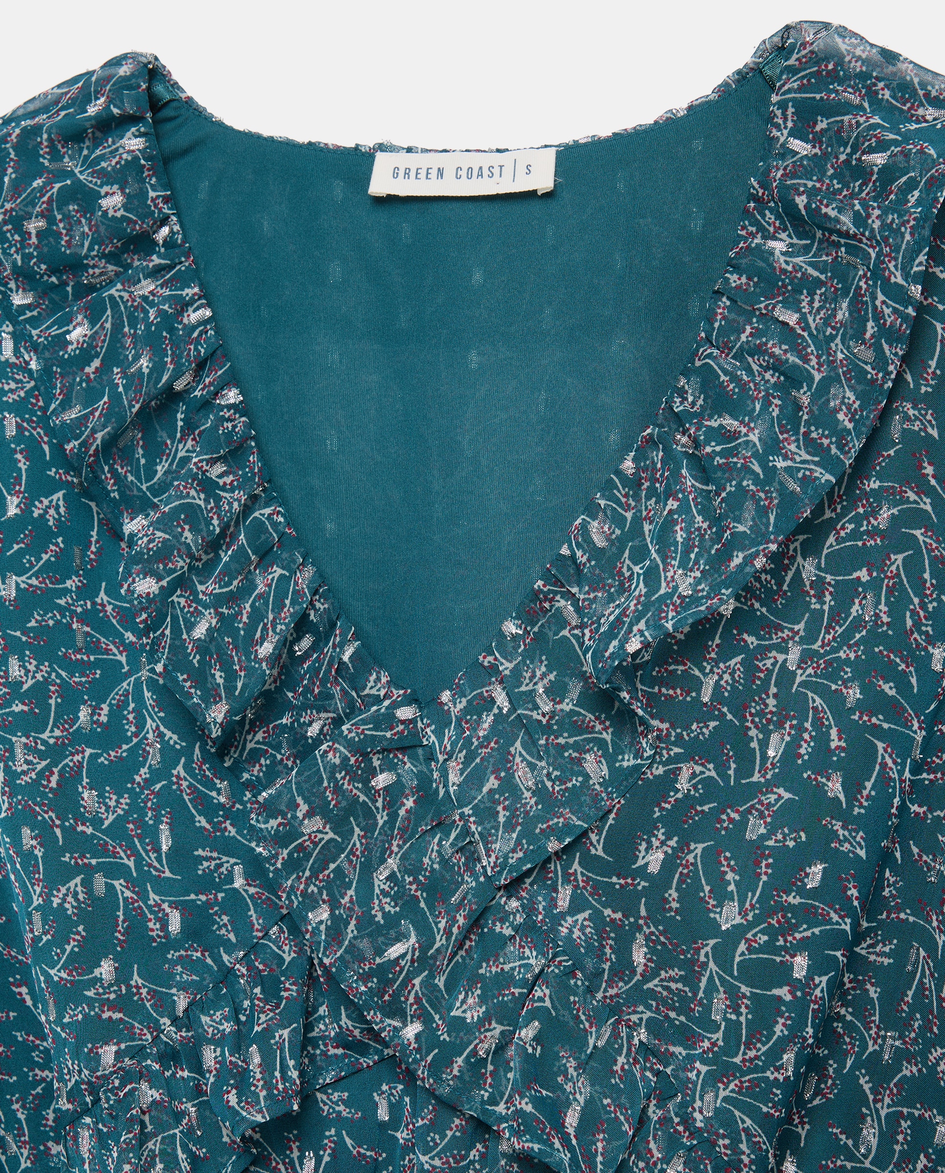 Top Cruzado de Chiffon Verde Pato-5