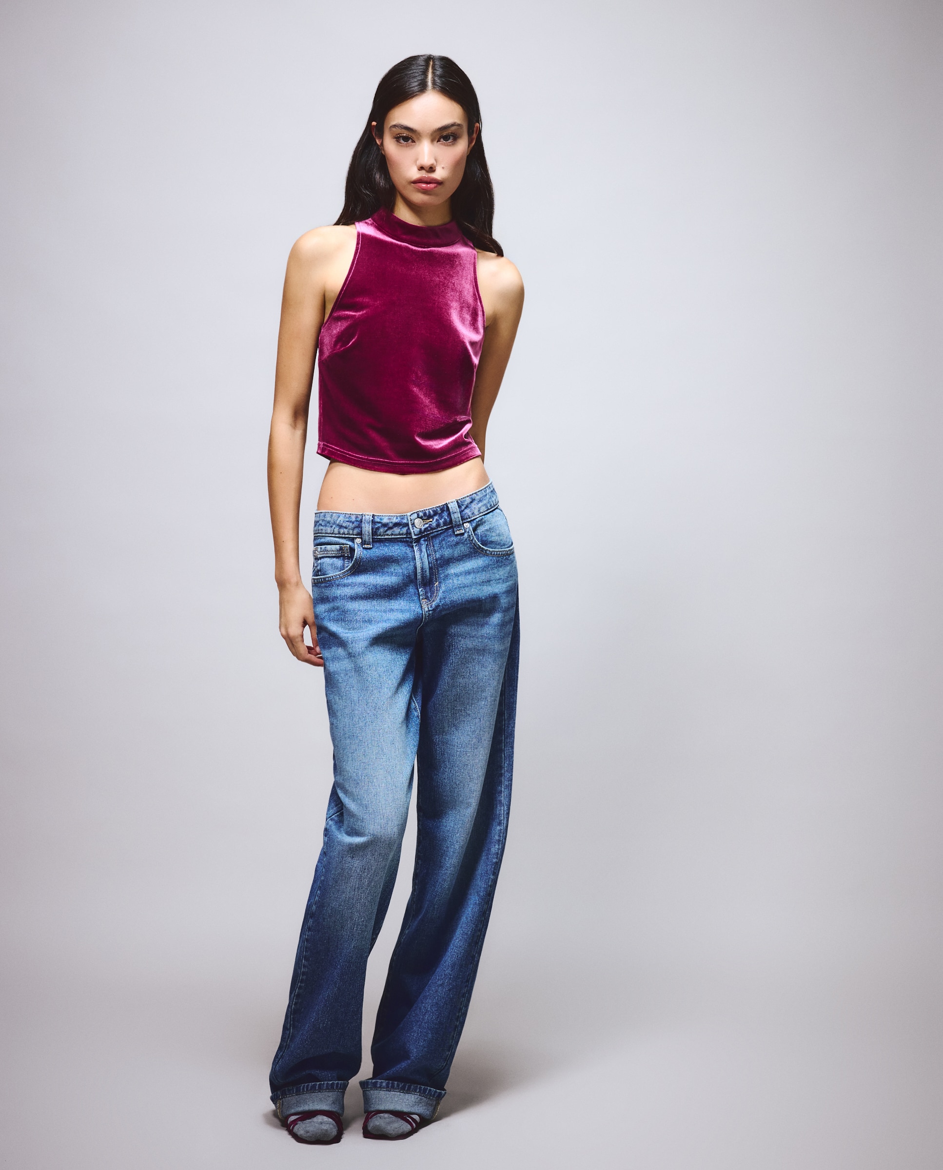 Imagen 1 de Top velvet halter de mujer - Green Coast - Ciruela Ciruela
