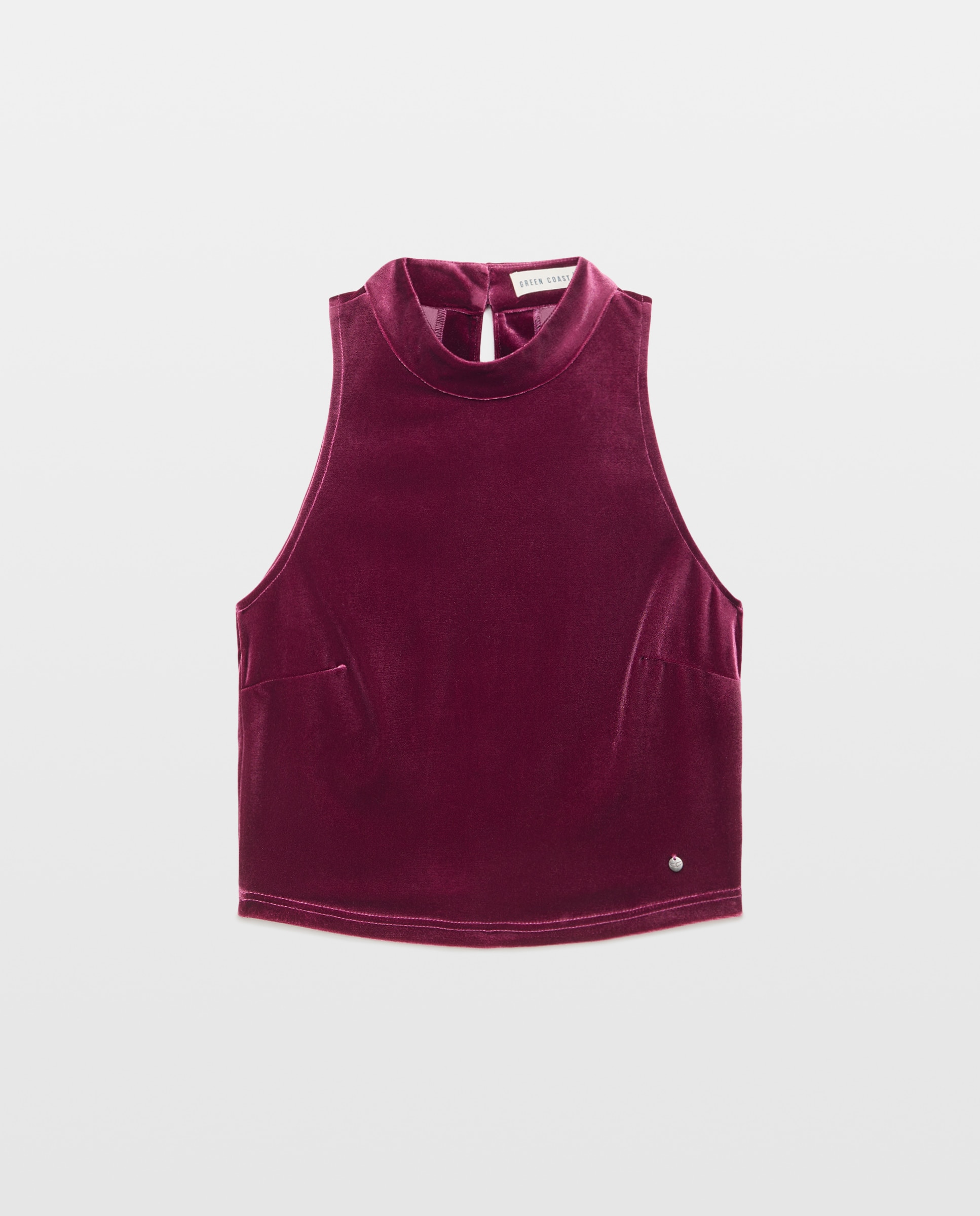 Imagen 4 de Top velvet halter de mujer - Green Coast - Ciruela Ciruela