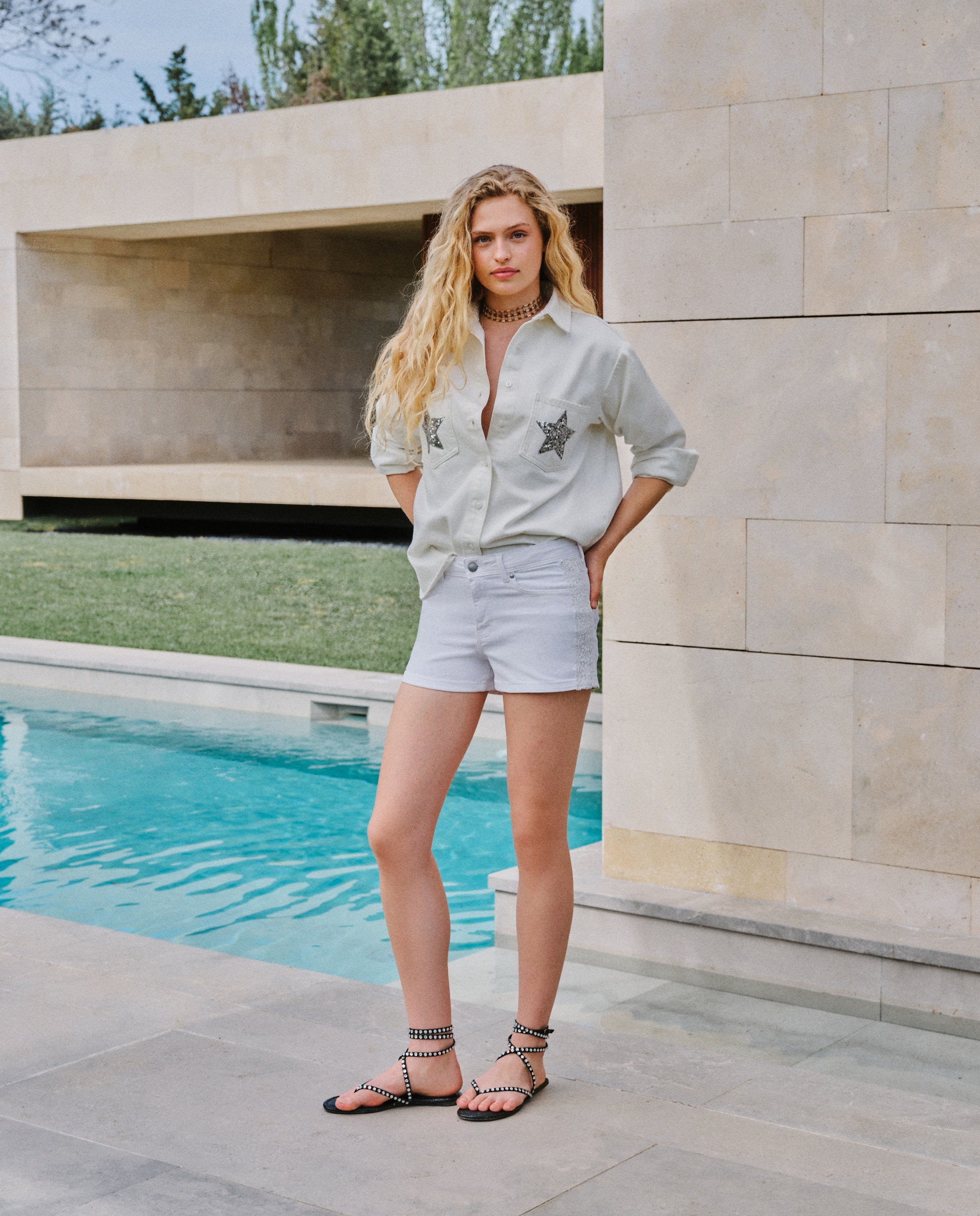 Sobrecamisa com Missangas 120 Cru-1