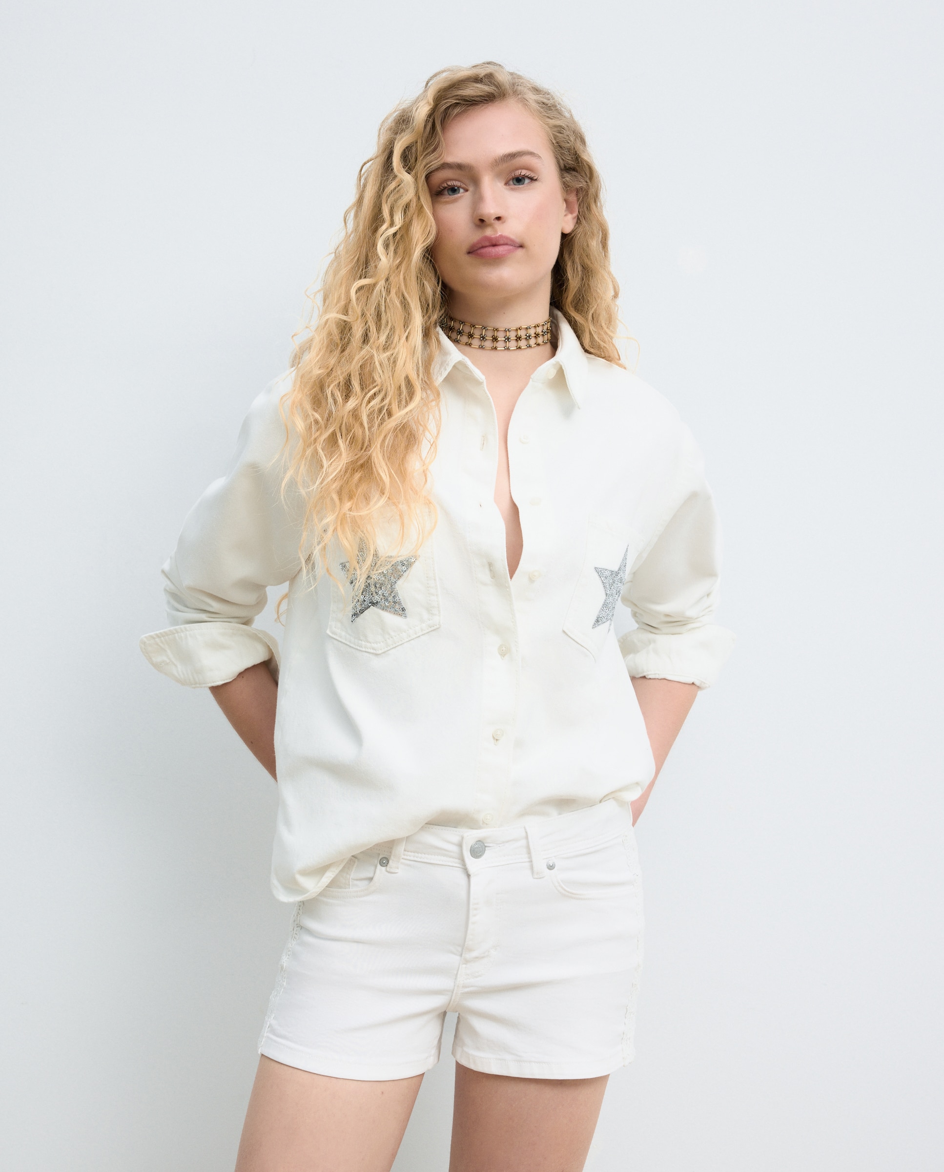 Sobrecamisa com Missangas 120 Cru-2