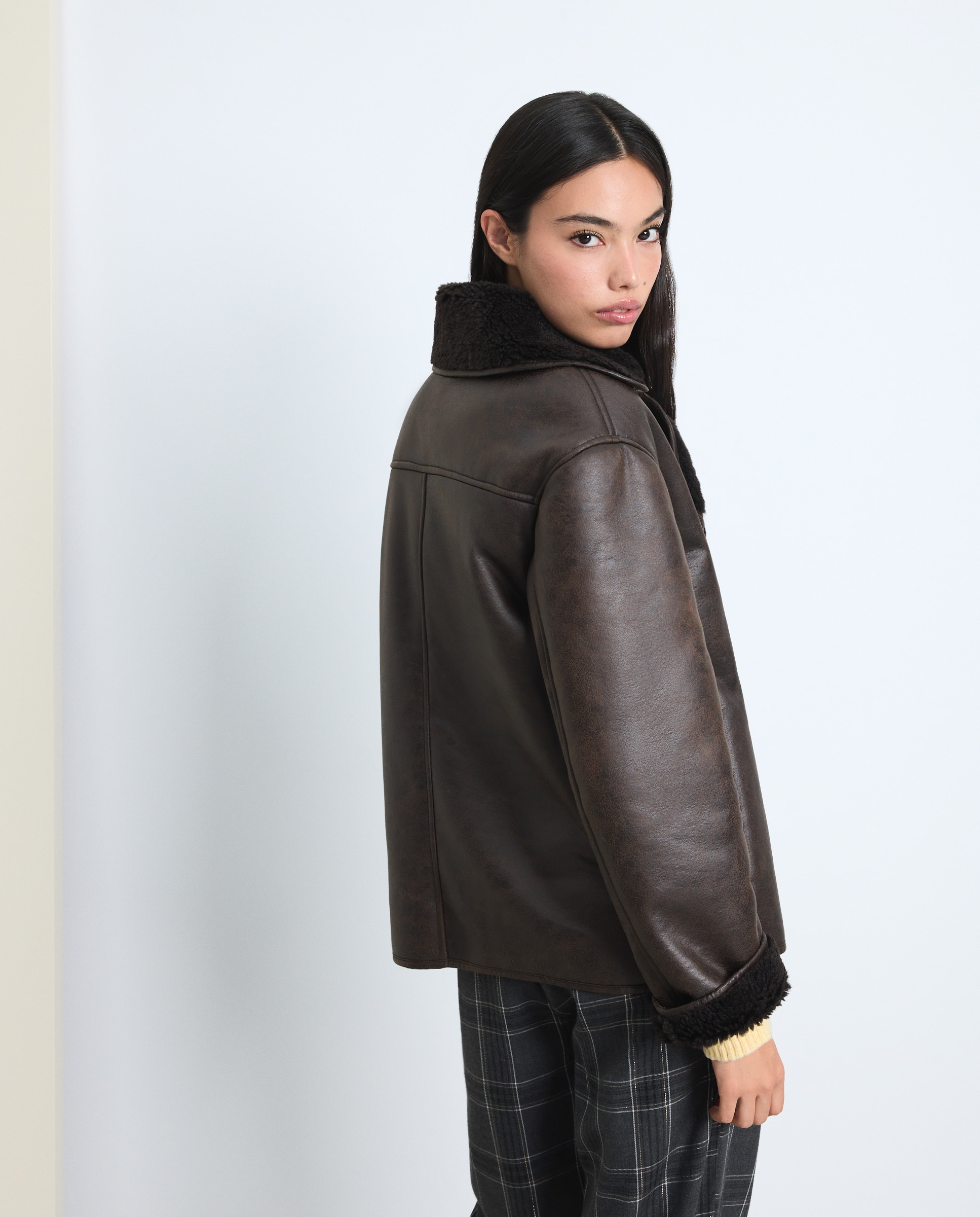 Chaquetón doble faz de mujer - Green Coast - 700 Marrón 700 Marrón-3