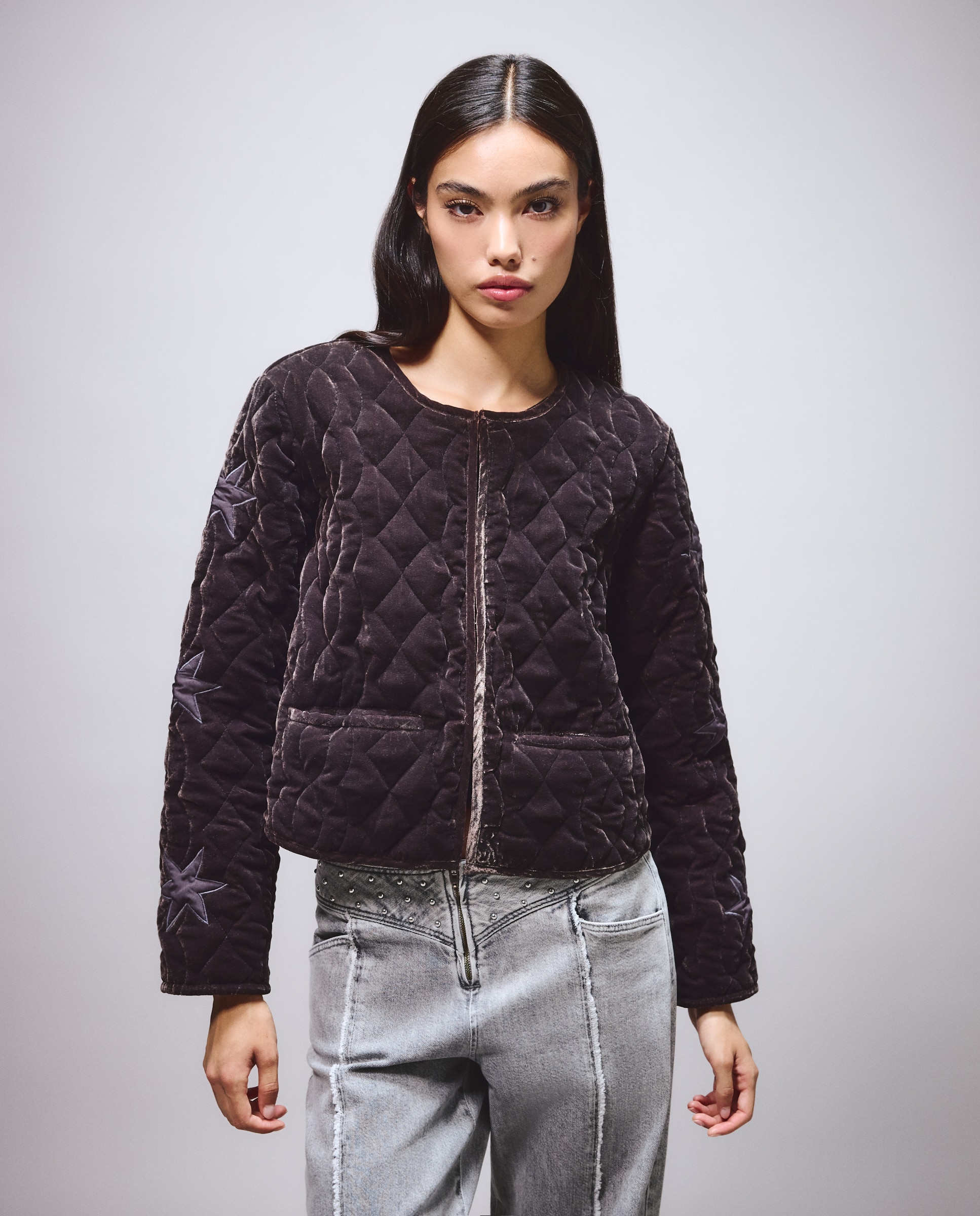 Imagen 0 de Chaqueta velvet estrellas mujer 820 Gris medio