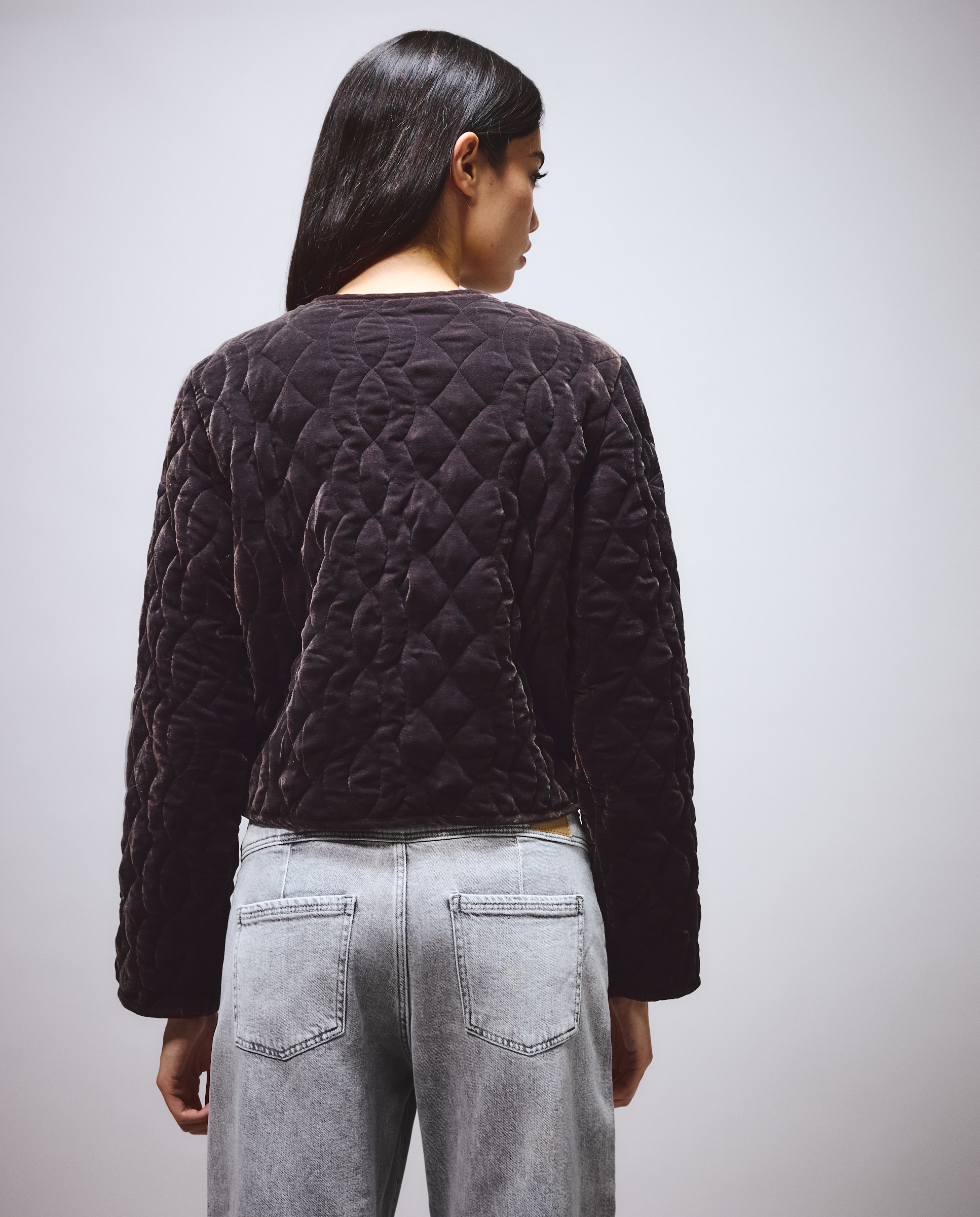 Chaqueta velvet estrellas mujer - Green Coast - 820 Gris medio 820 Gris medio-3