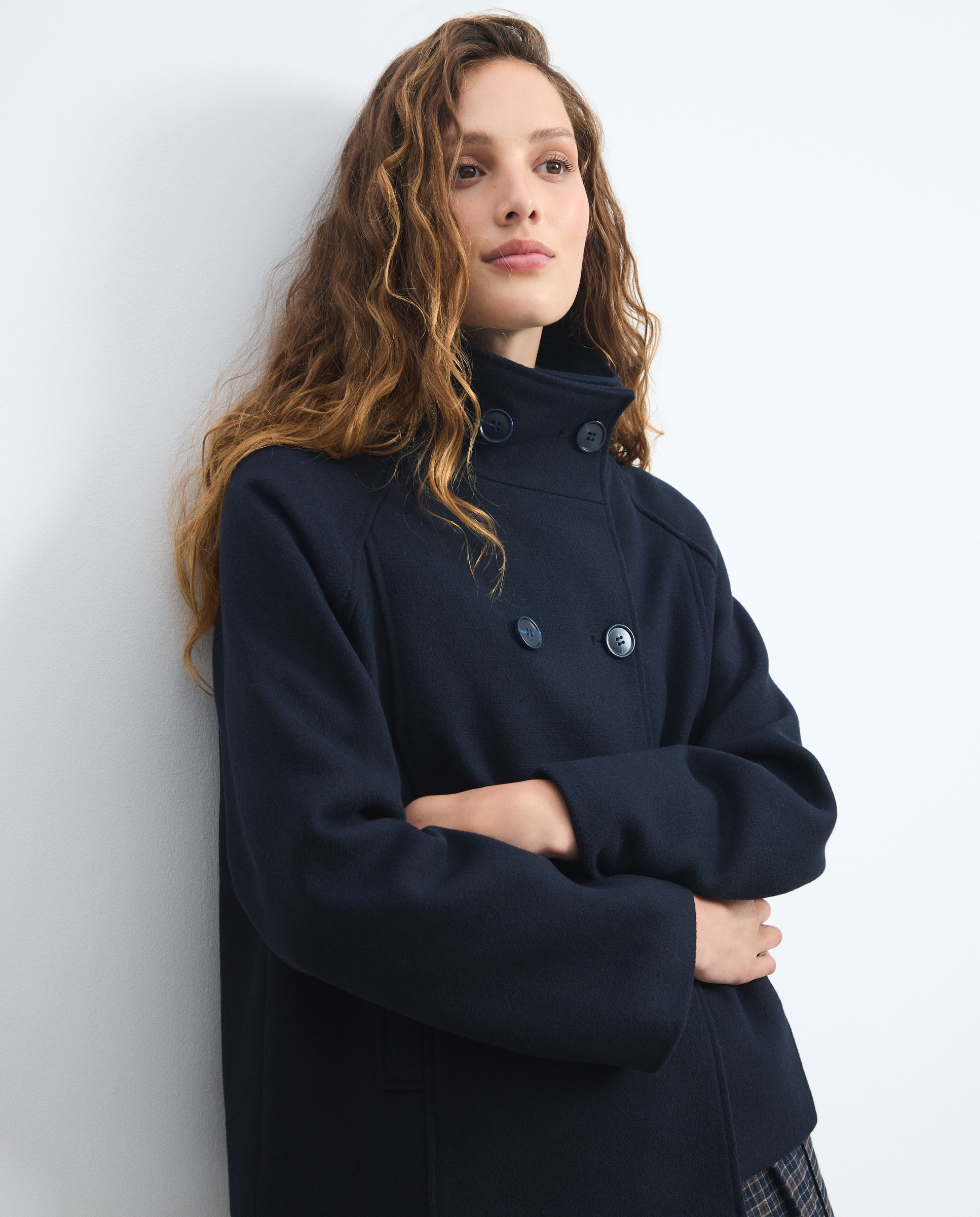 Chaqueta paño chimenea de mujer - Green Coast - Azul marino Azul marino-1