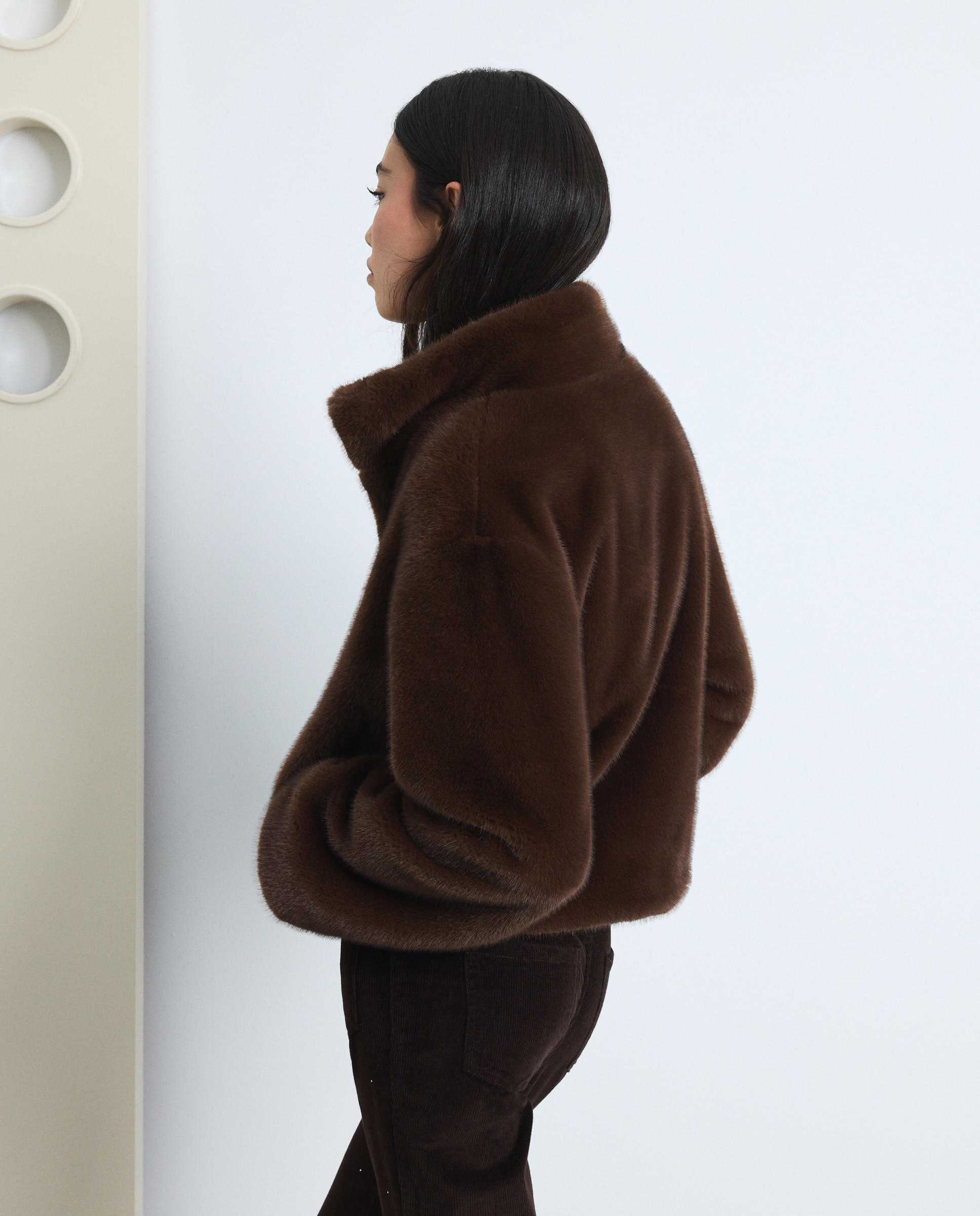 Chaqueta pelo cremallera mujer - Green Coast - Marrón Marrón-3