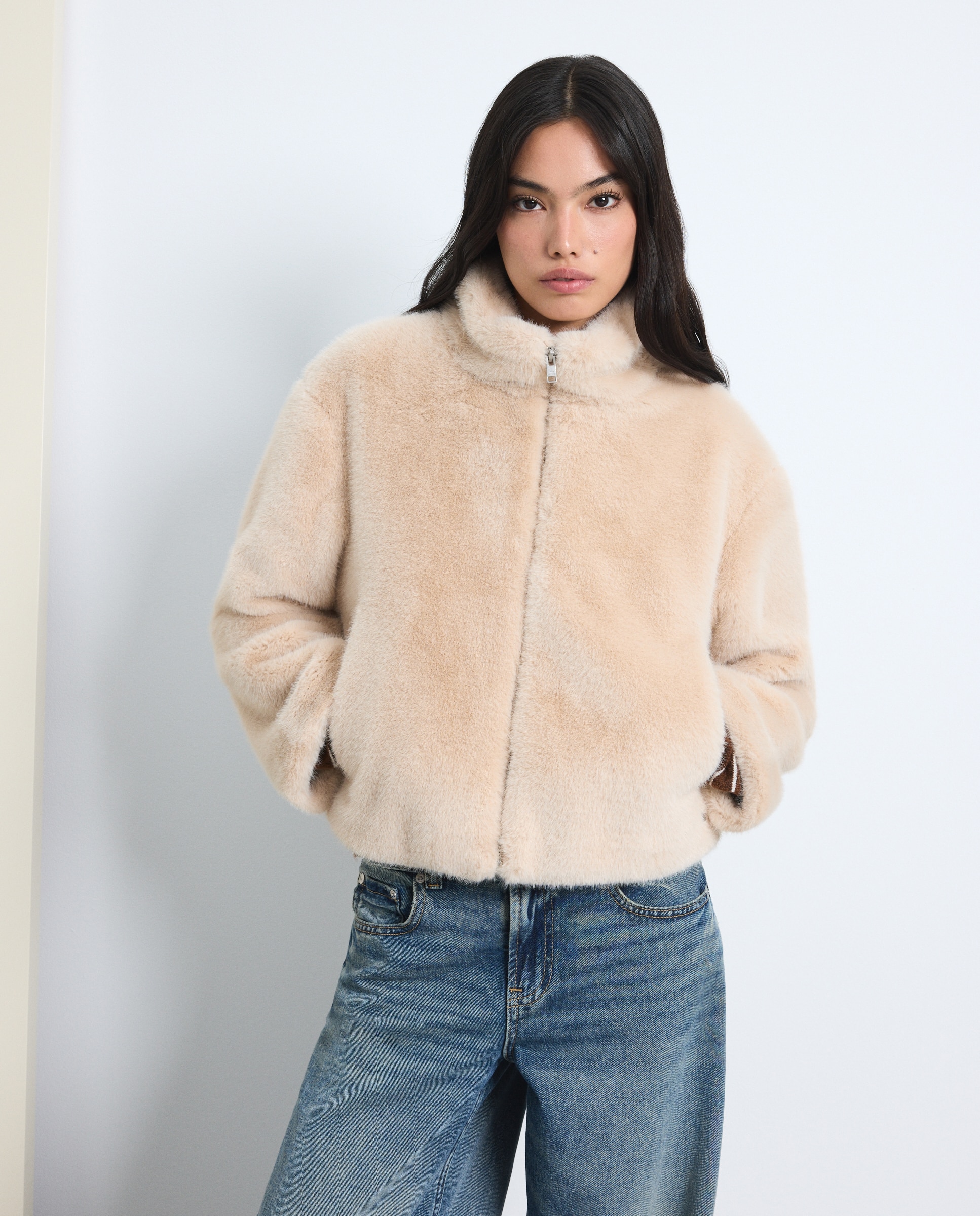 Chaqueta pelo cremallera mujer - Green Coast - 120 Crudo 120 Crudo-3