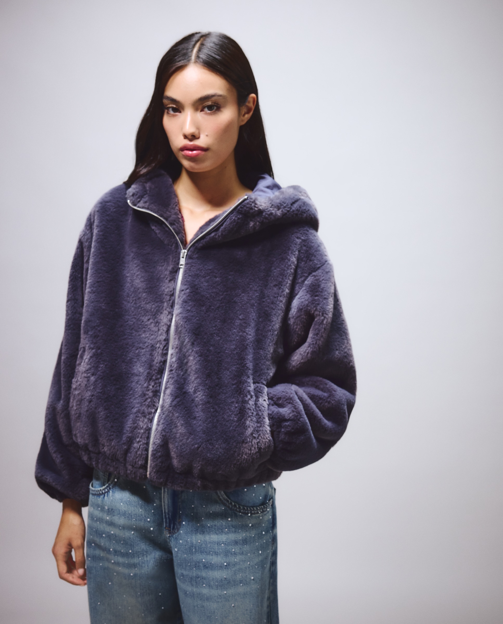 Imagen 0 de Chaqueta pelo capucha 820 Gris medio