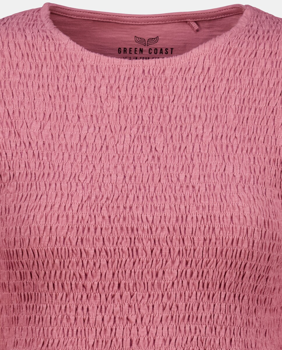 Camisola de Manga Comprida com Corpo com Favos de Mel Rosa-claro-5