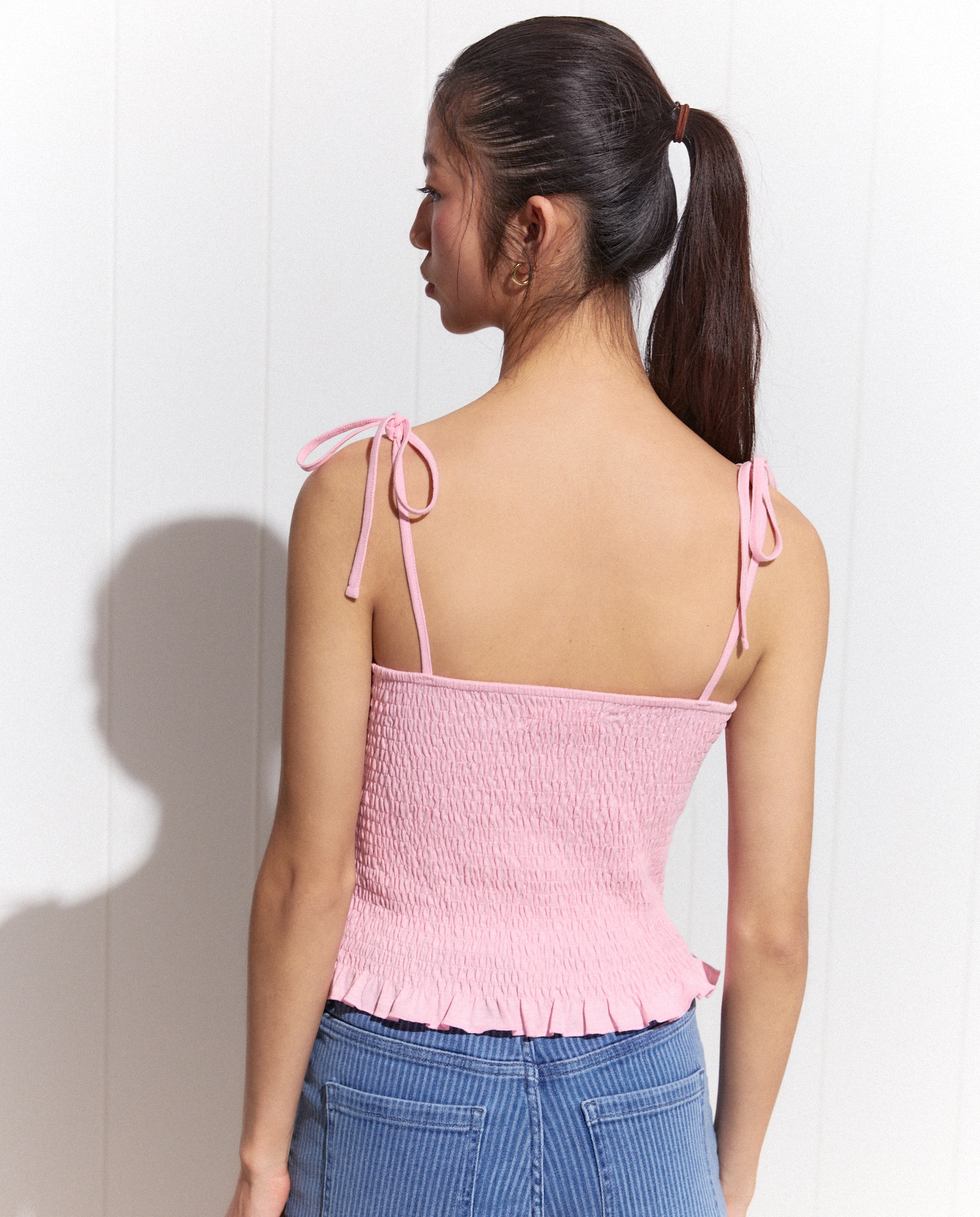 Top de Alça com Favos de Mel Rosa-claro-3