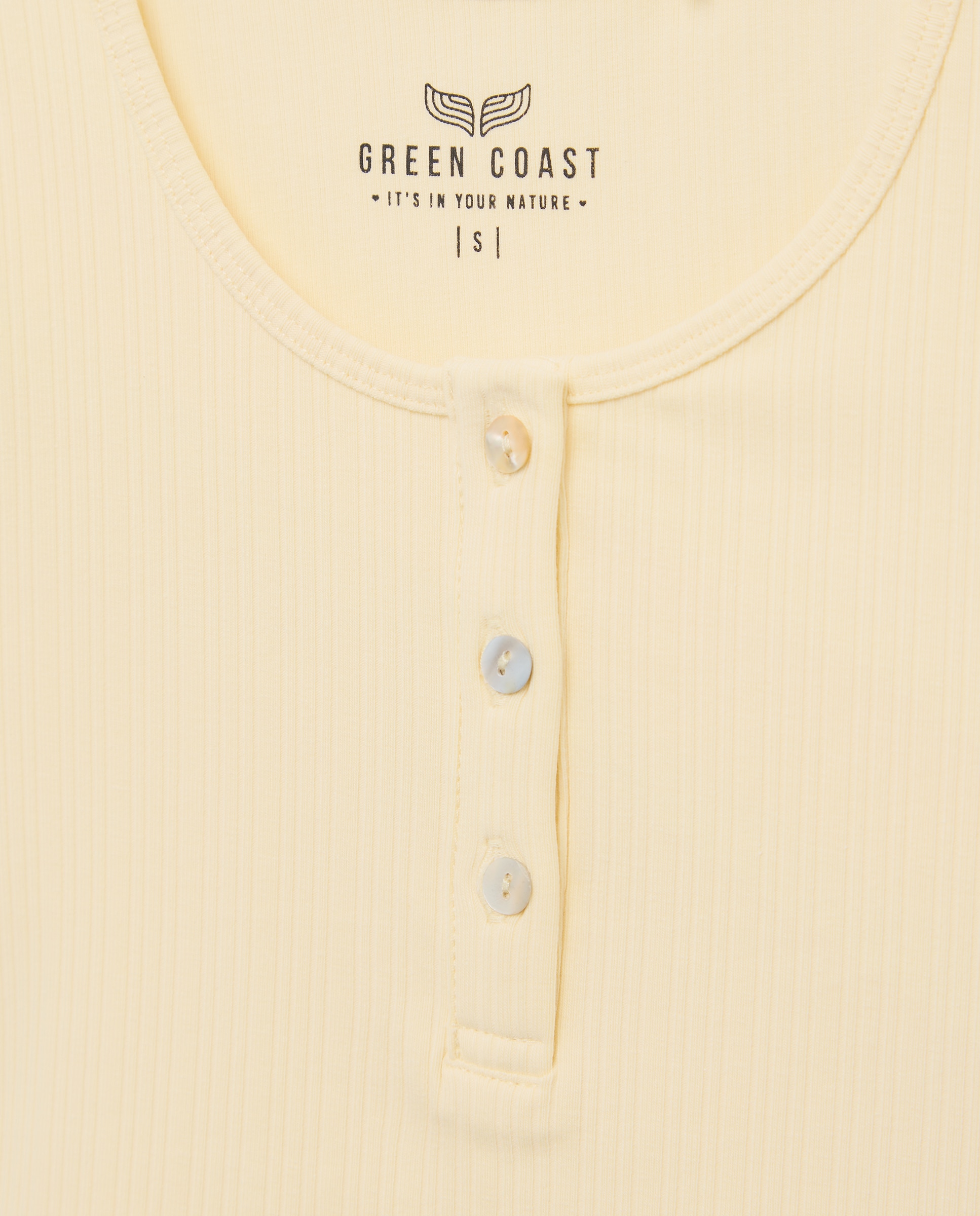 Camiseta tank de mujer con botones - Green Coast - 310 Amarillo claro 310 Amarillo claro-5