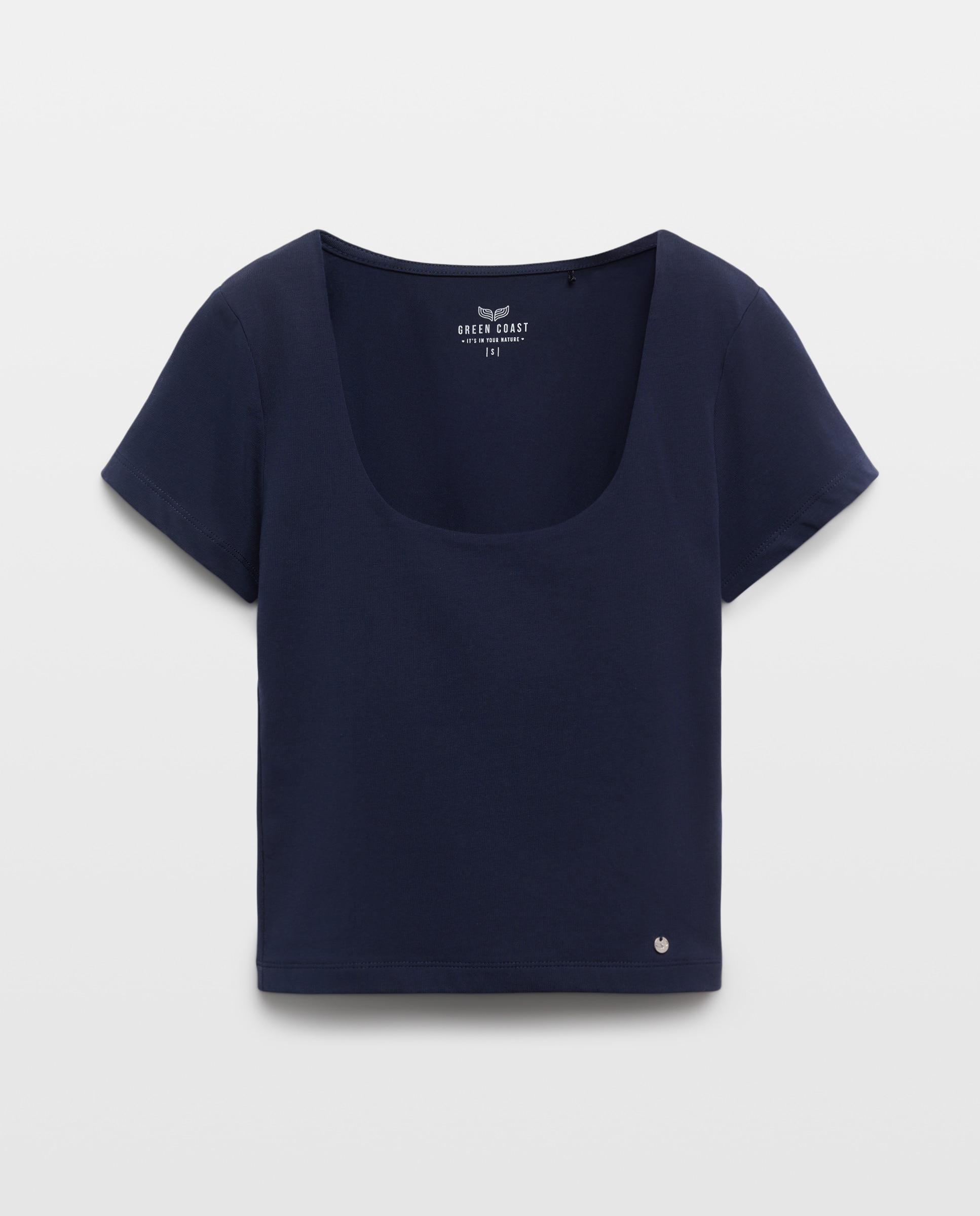 Camiseta top sin mangas de mujer con escote cuadrado - Green Coast - Azul marino Azul marino-4