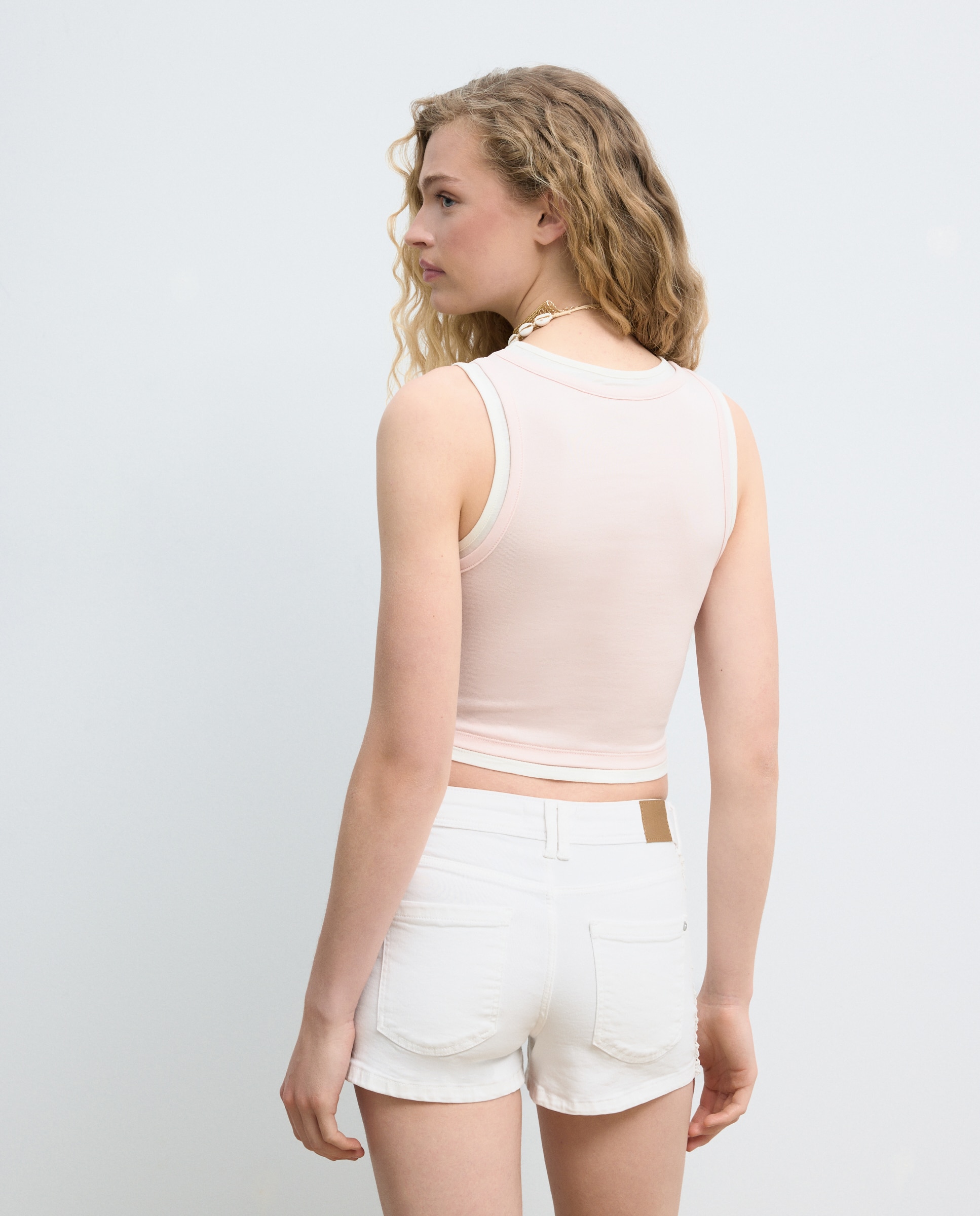Imagen 3 de Camiseta top sin mangas de mujer tank top con efecto doble - Green Coast - 260 Salmón 260 Salmón