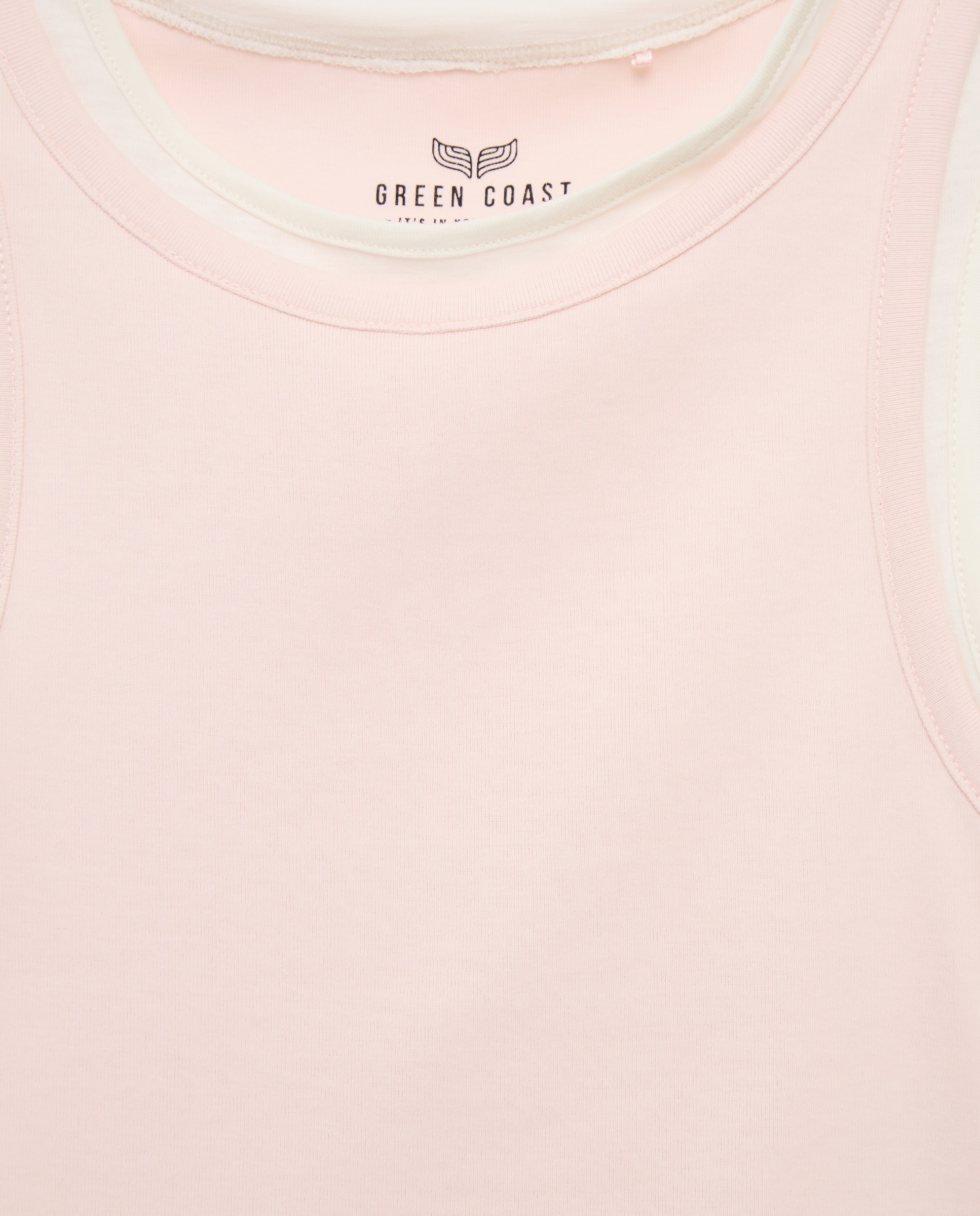 Imagen 5 de Camiseta top sin mangas de mujer tank top con efecto doble - Green Coast - 260 Salmón 260 Salmón