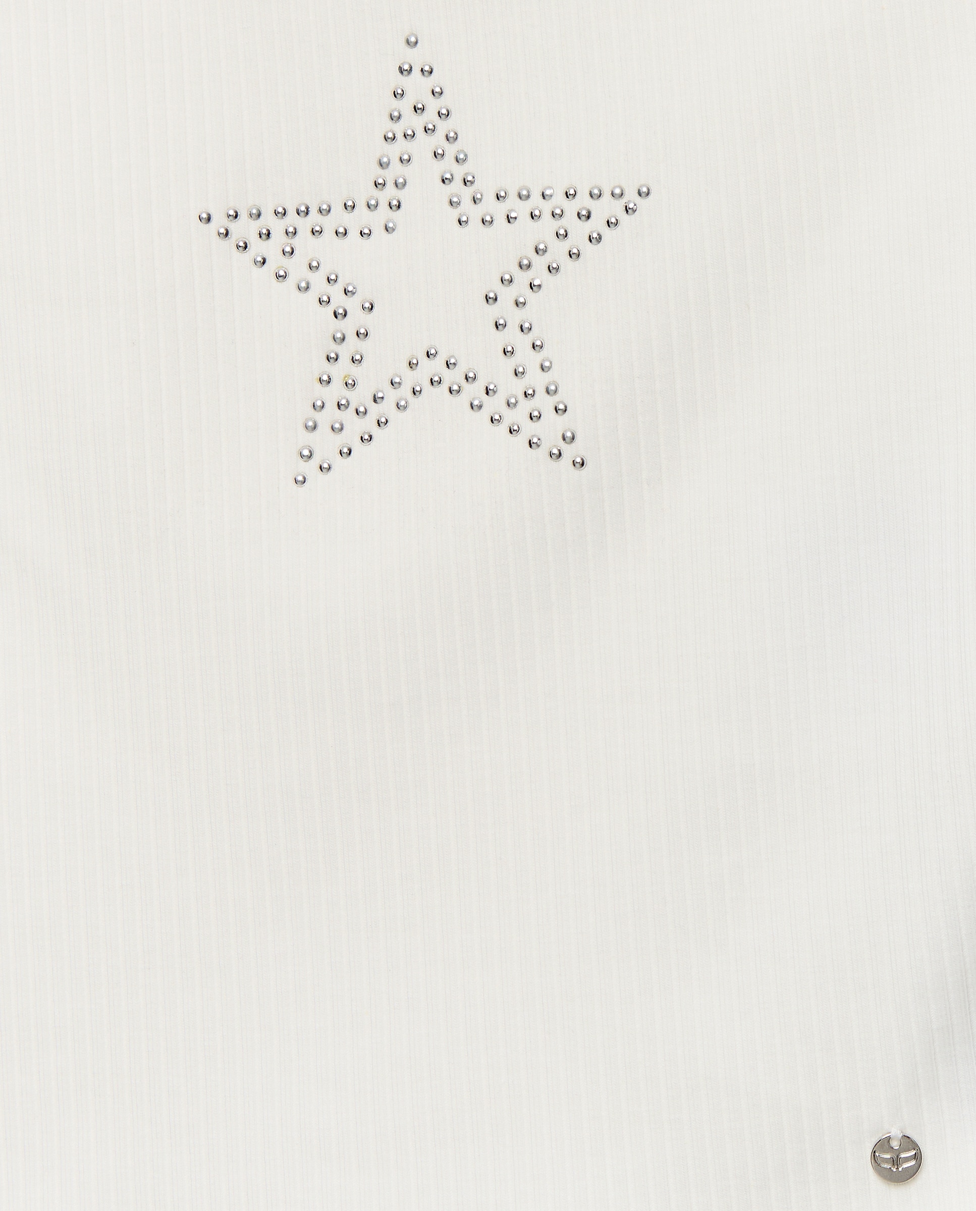 Camiseta asimétrica de mujer con detalle de estrella - Green Coast - Blanco roto Blanco roto-5