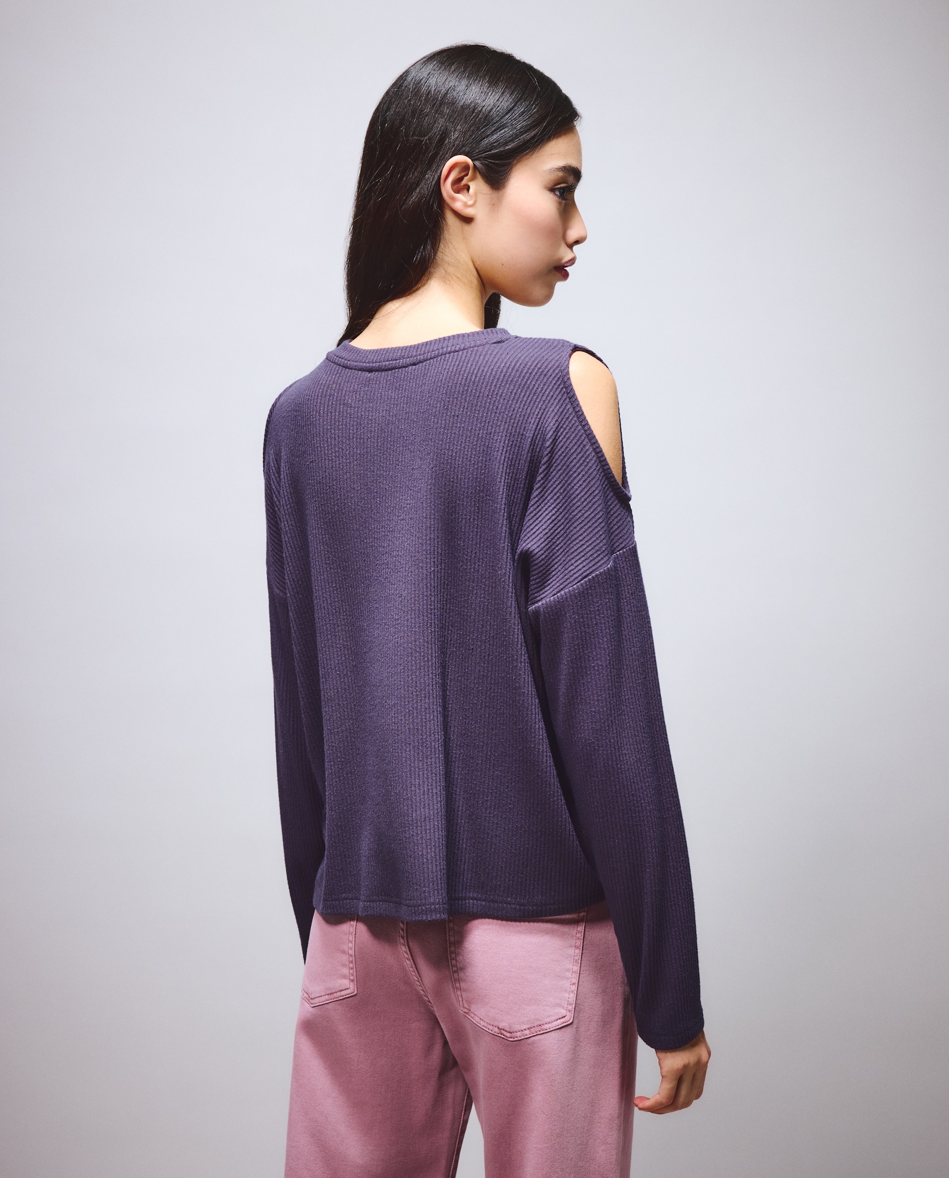 Camiseta de mujer con cut out de punto - Green Coast - 830 Antracita 830 Antracita-3