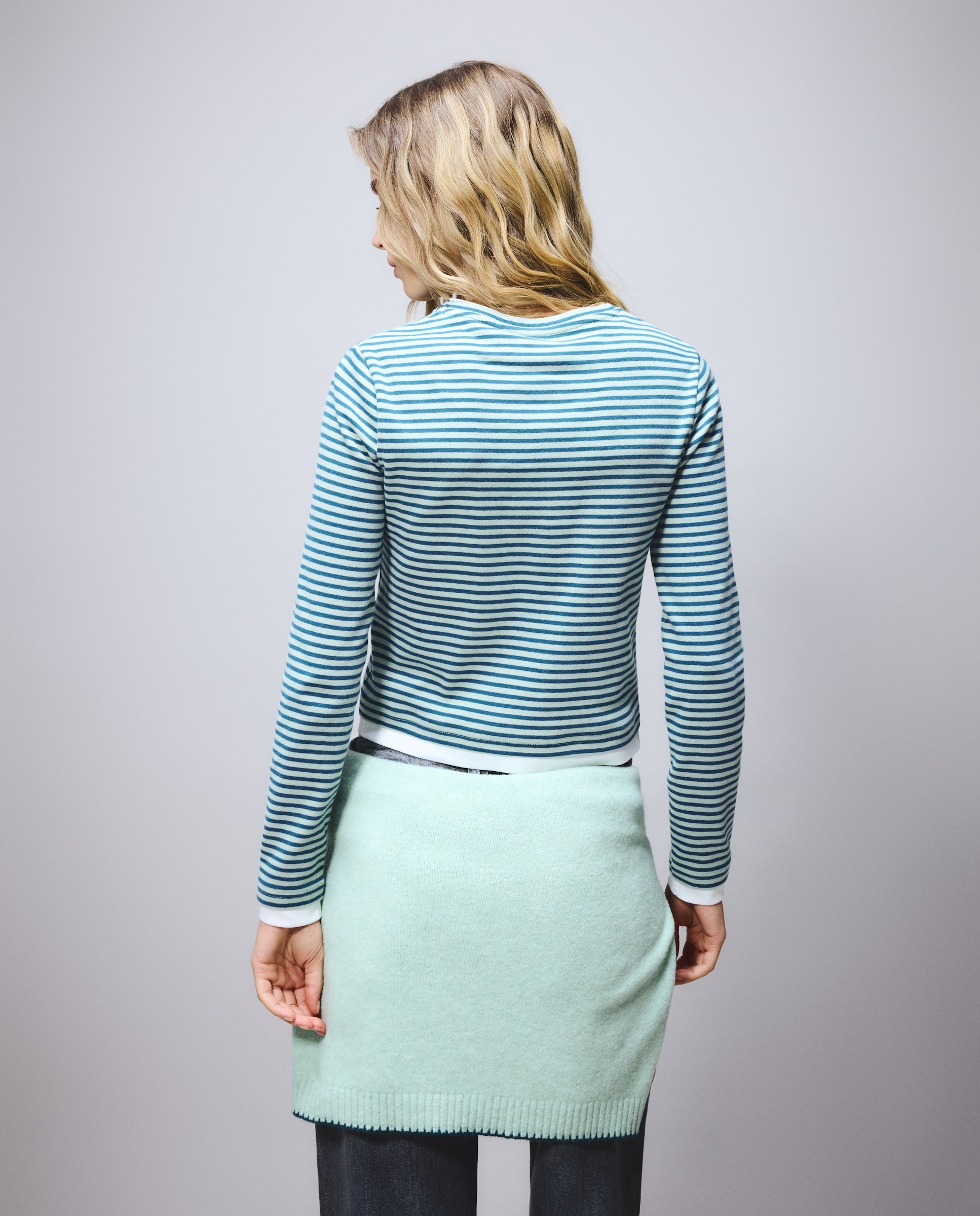Imagen 3 de Camiseta de mujer con rayas y manga larga - Green Coast - Verde Verde
