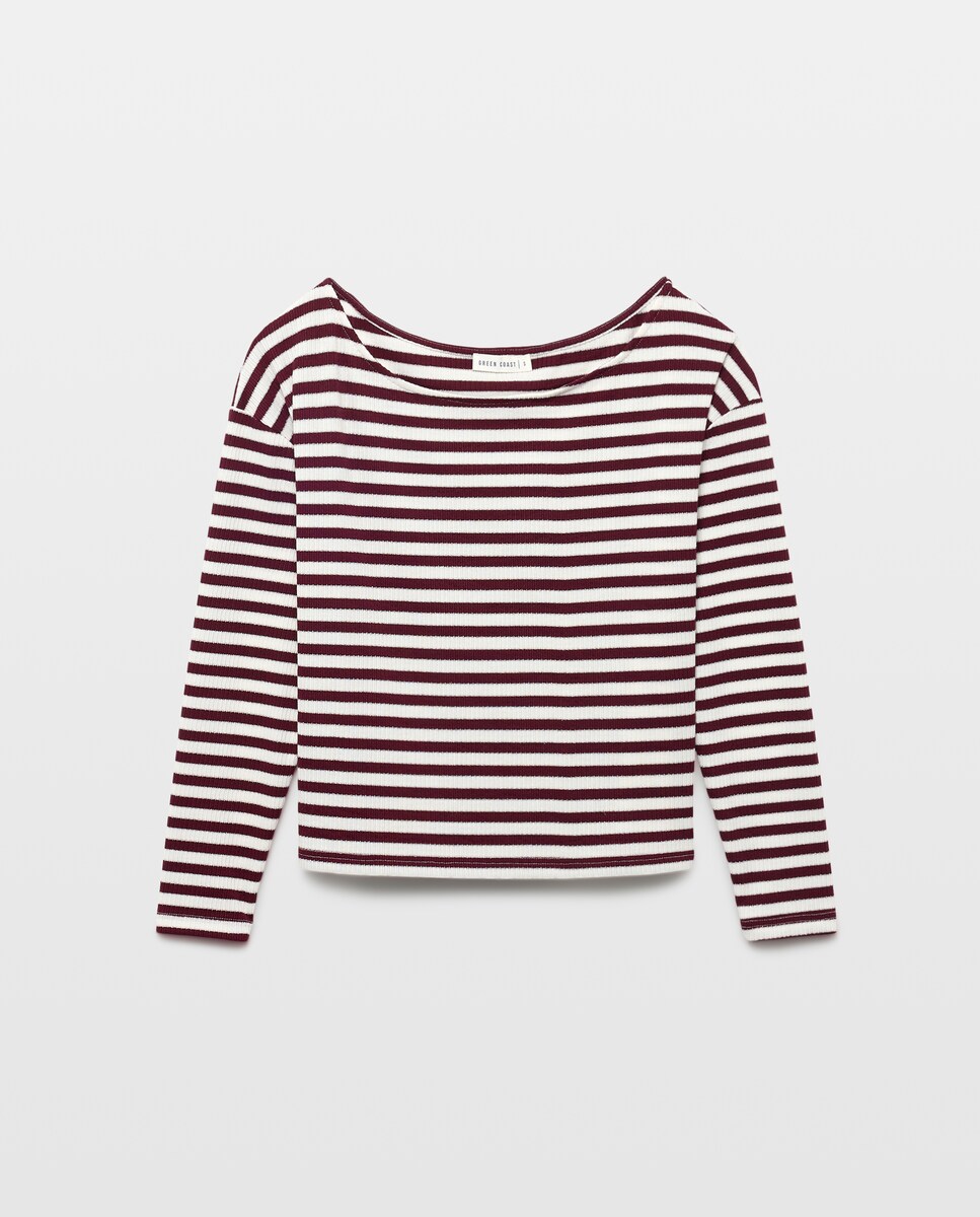 Imagen 0 de Camiseta manga larga de mujer con hombro caído Rojo