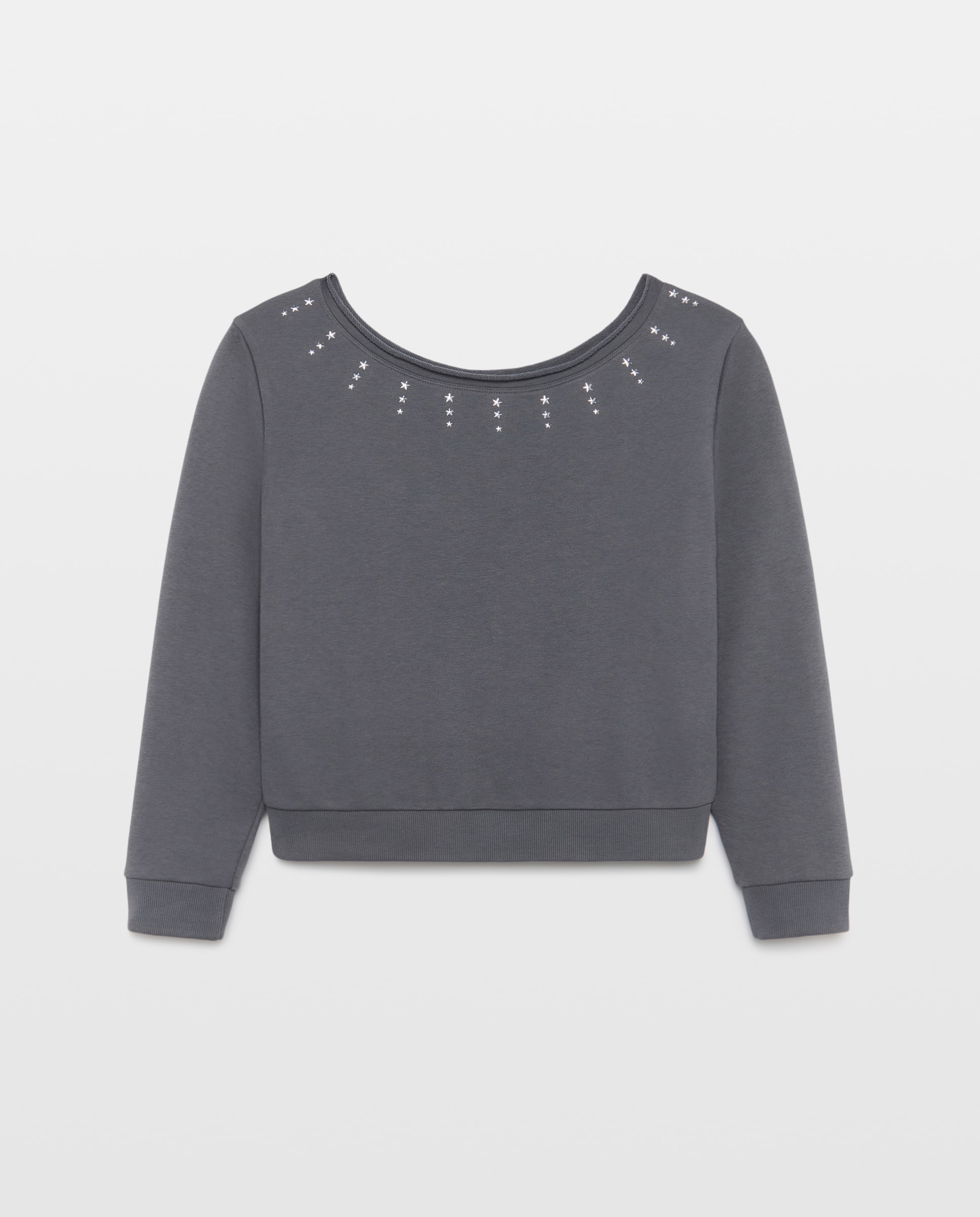 Sudadera mujer asimétrica strass - Green Coast - 830 Antracita 830 Antracita-4