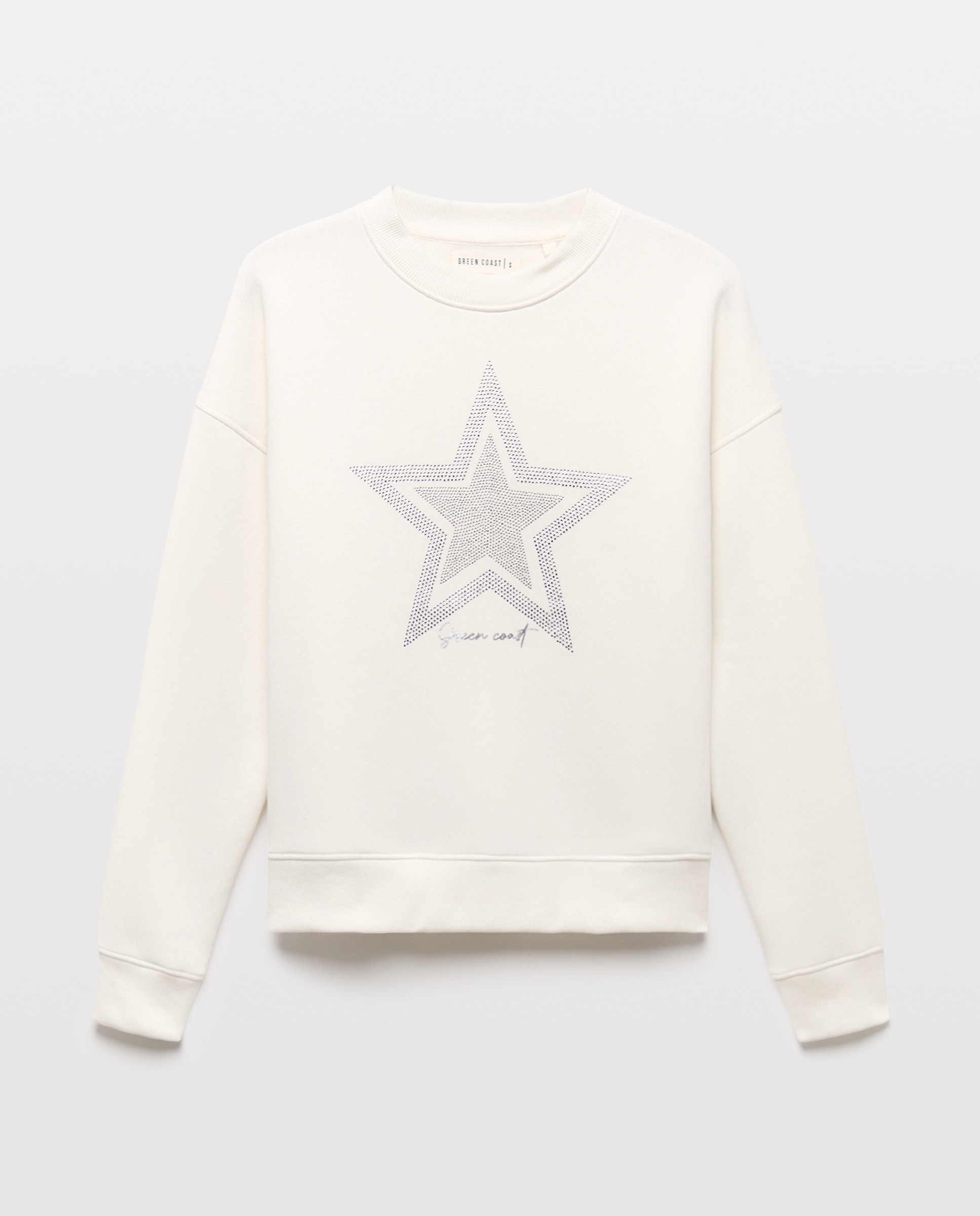 Sweatshirt de Estrela com Strass Branco-marfim-4